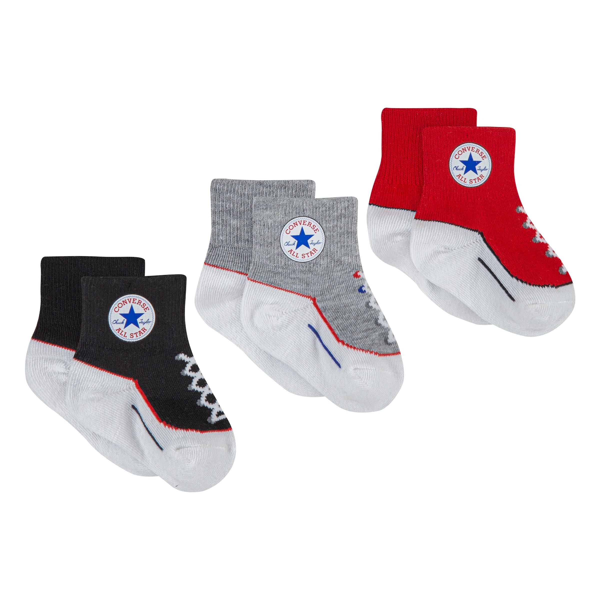 Converse Sportsocken »CHN INFANT STRIATED QTR 3PK«, (3 Paar), für Babys und Kleinkinder