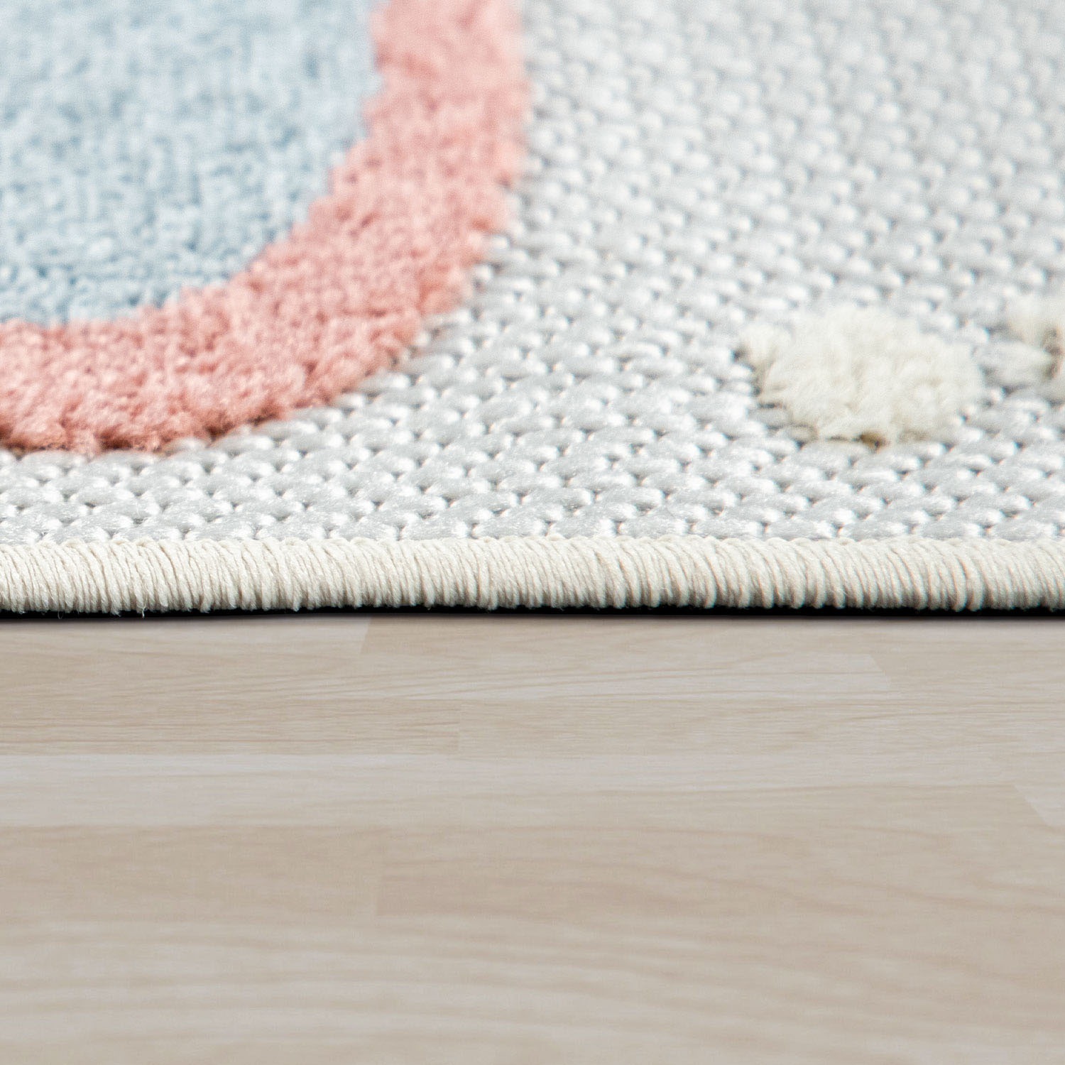 Paco Home Kinderteppich »Tweet 466«, rechteckig, 12 mm Höhe, Flachgewebe, Hoch-Tief-Effekt, Motiv Schmetterlinge, Outdoor geeignet