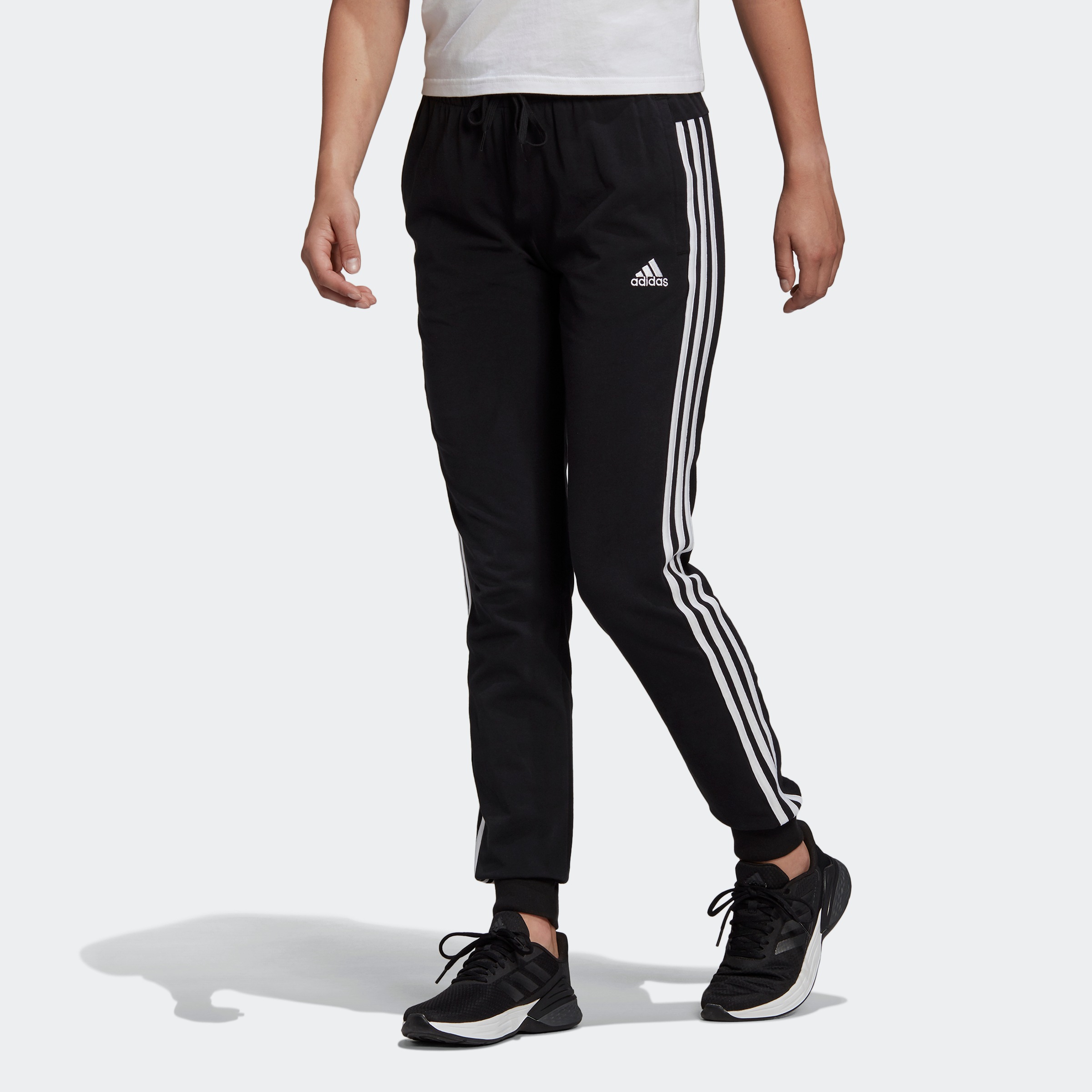 adidas Performance Sporthose »ESSENTIALS SINGLE JERSEY 3-STREIFEN HOSE«