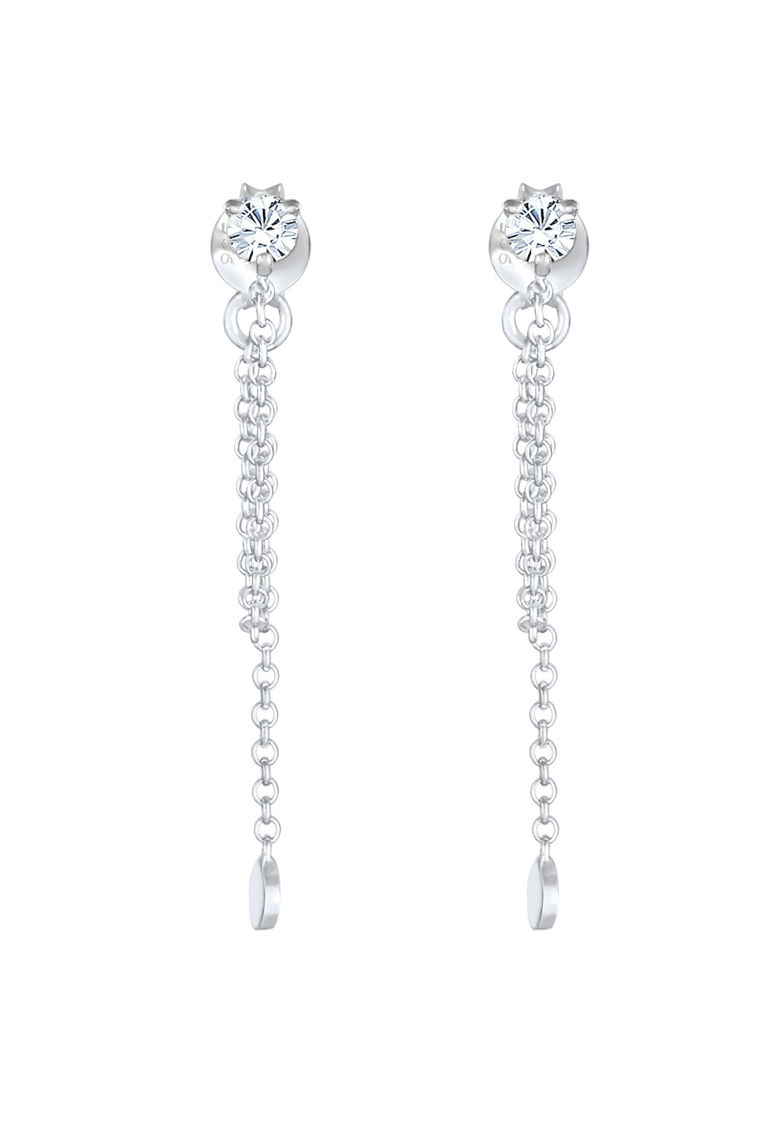 Elli Paar Ohrhänger »Ohrringe Rund Ketten Look 925 Sterling Silber, mit Kristallen von Swarovski®«