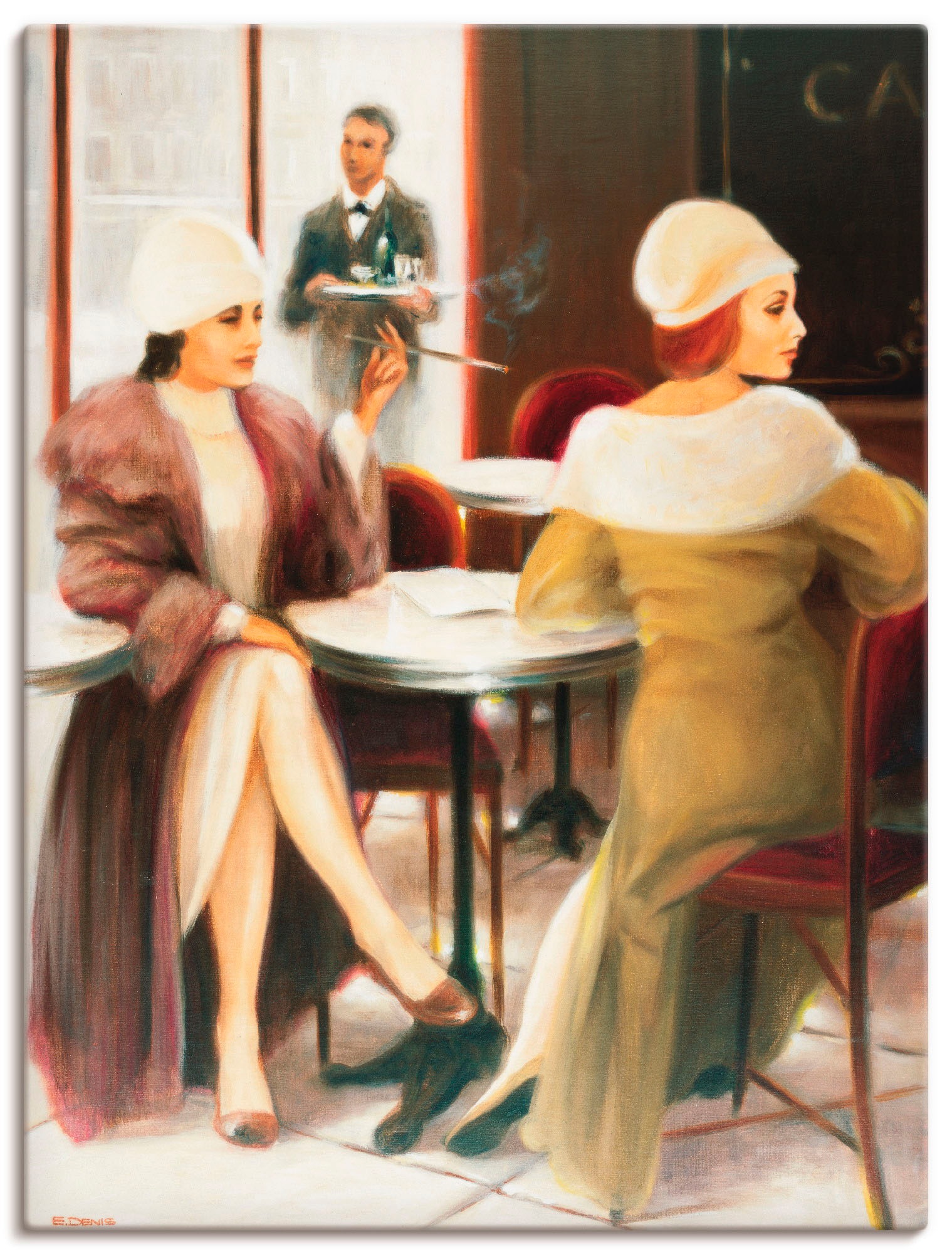 Artland Wandbild »Cafe I«, Frau, (1 St.), in vielen Größen & Produktarten -Leinwandbild, Poster, Wandaufkleber / Wandtattoo auch für Badezimmer geeignet