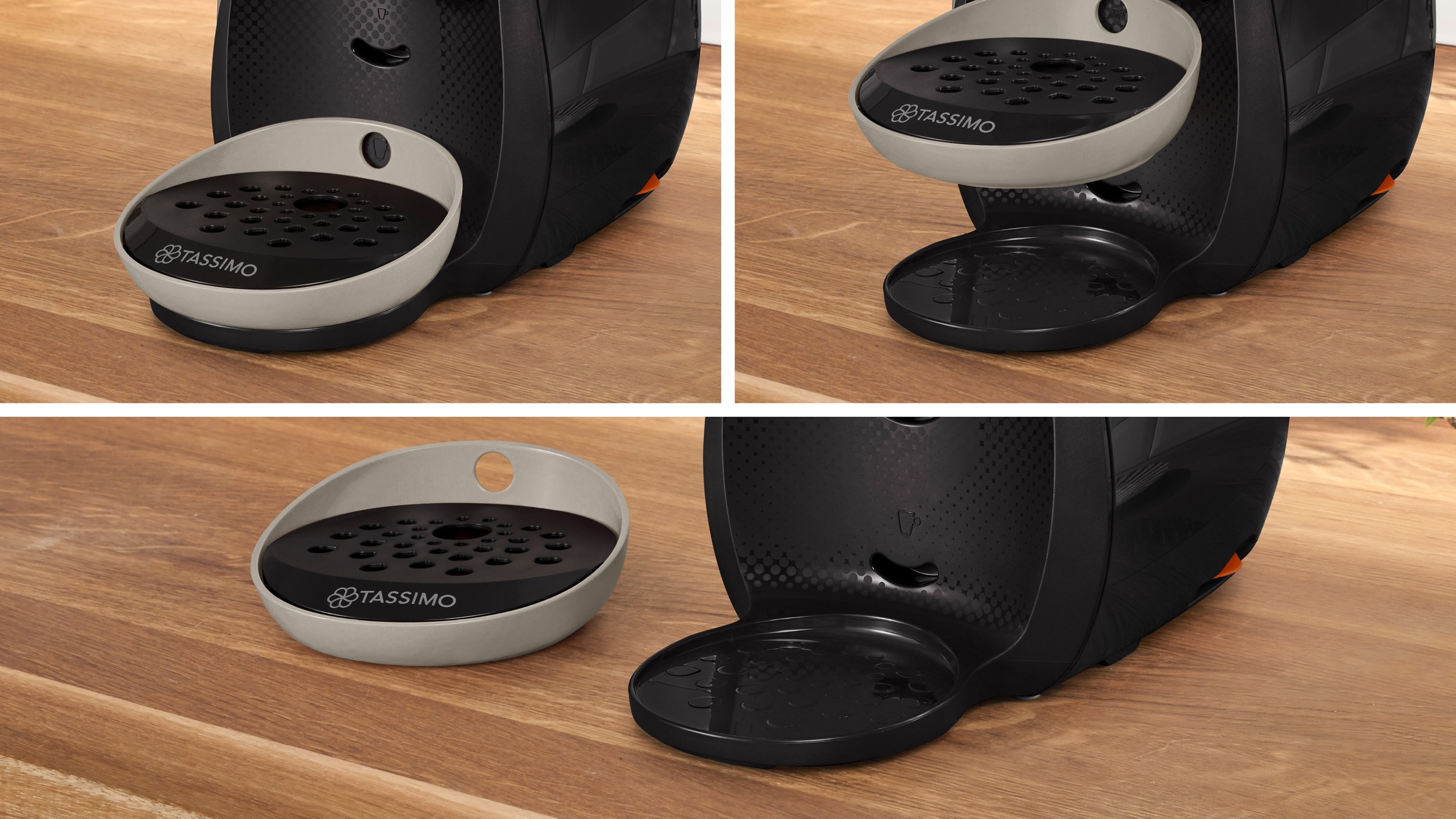 TASSIMO Kapselmaschine »TAS109E«, nachhaltig, geeignet für alle Tassen, Wassertank 0,7 L, schwarz/beige