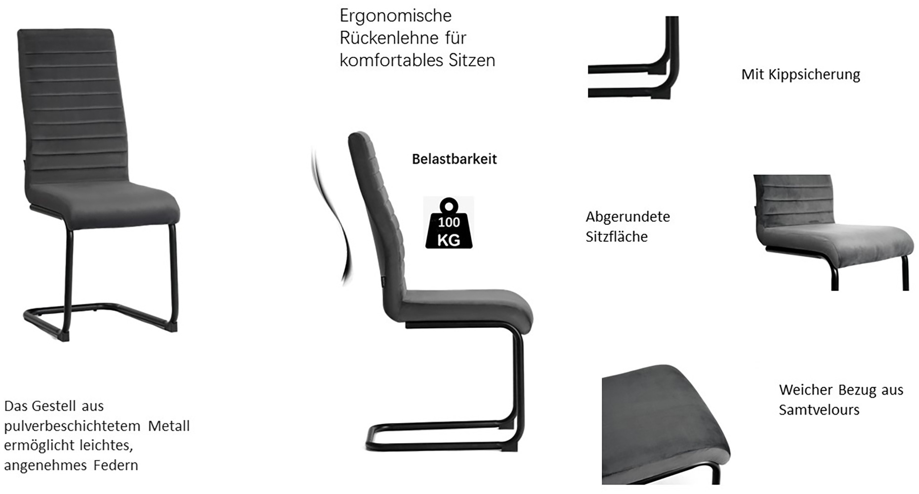 Home affaire Essgruppe »Elbach, TOPSELLER!«, (Set, 5 tlg.), ausziehbar 120-160 cm, Hochglanz, Tischgruppe Freischwinger