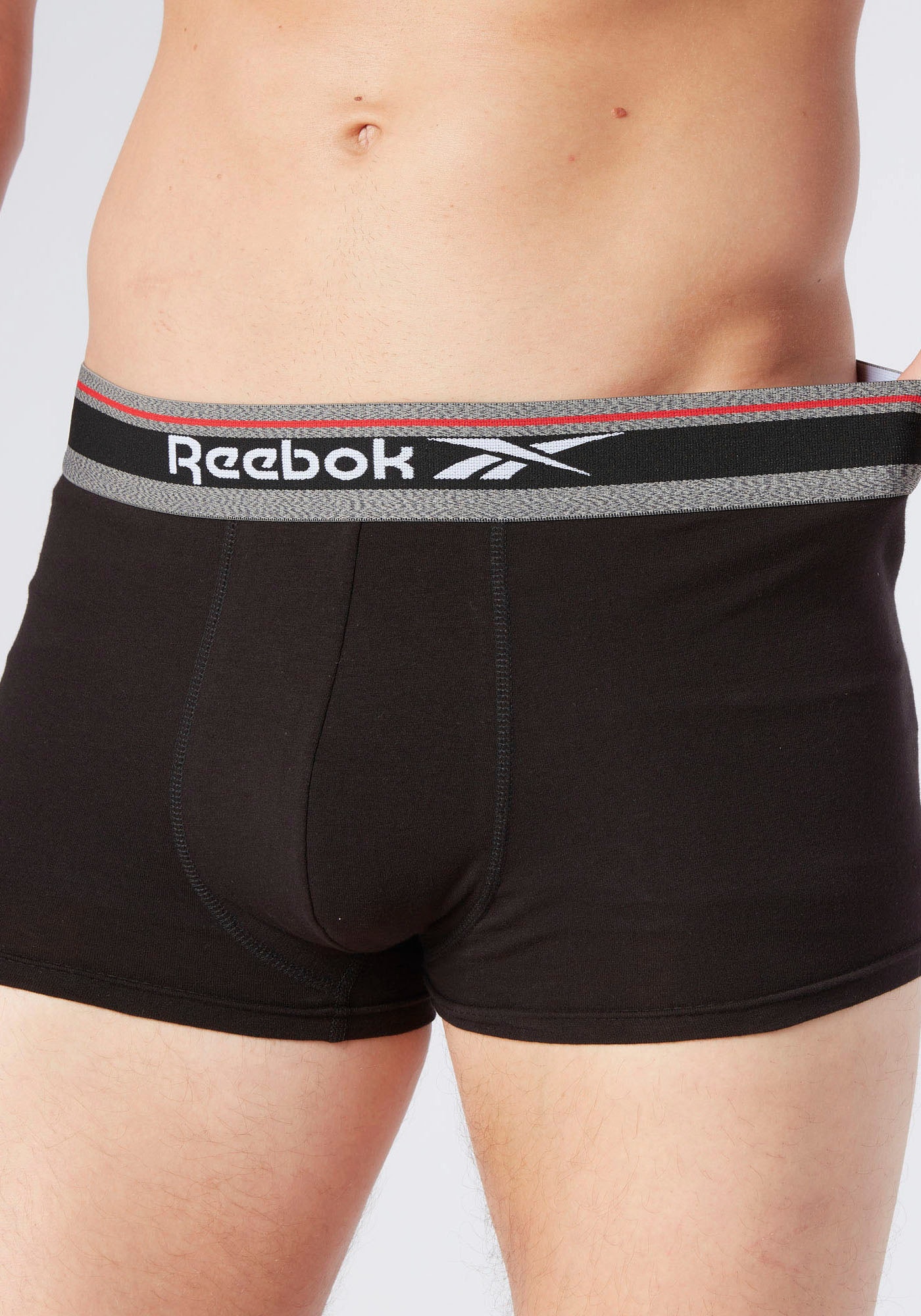 Reebok Boxer »JAY« 5er Pack,  basic, bequem, weich, mit Logo, breiter Bund, Baumwollmix
