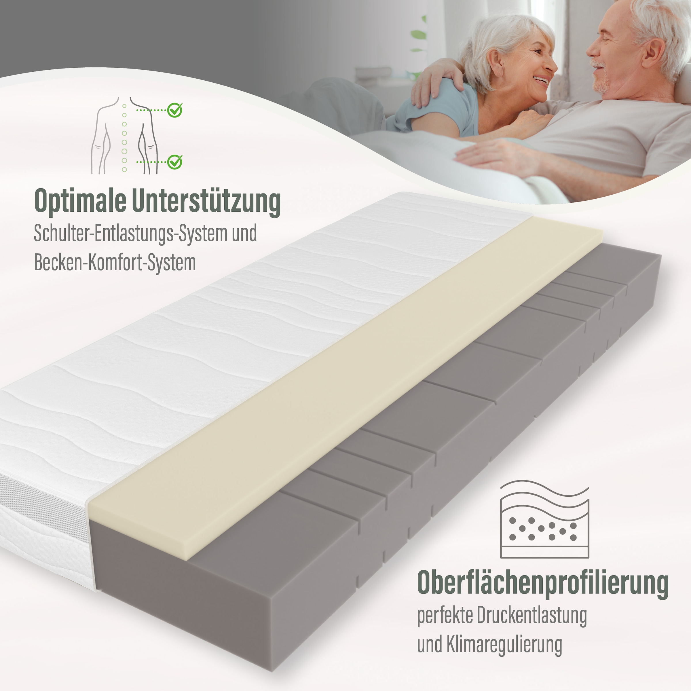Beco Hybridschaum-Matratze »Feel Like Latex ONE KS«, 21 cm hoch, (1 St.), Ergonomischer Hybridschaum mit komfortabler Feel Like Latex Auflage
