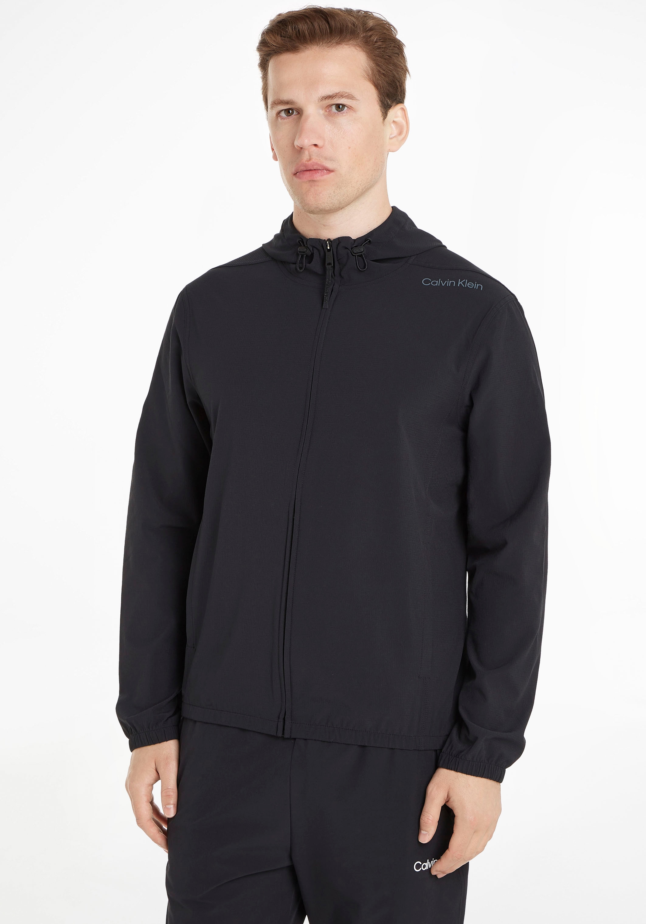 Calvin Klein Sport Outdoorjacke, mit Kapuze, mit Kapuze und Eingrifftaschen