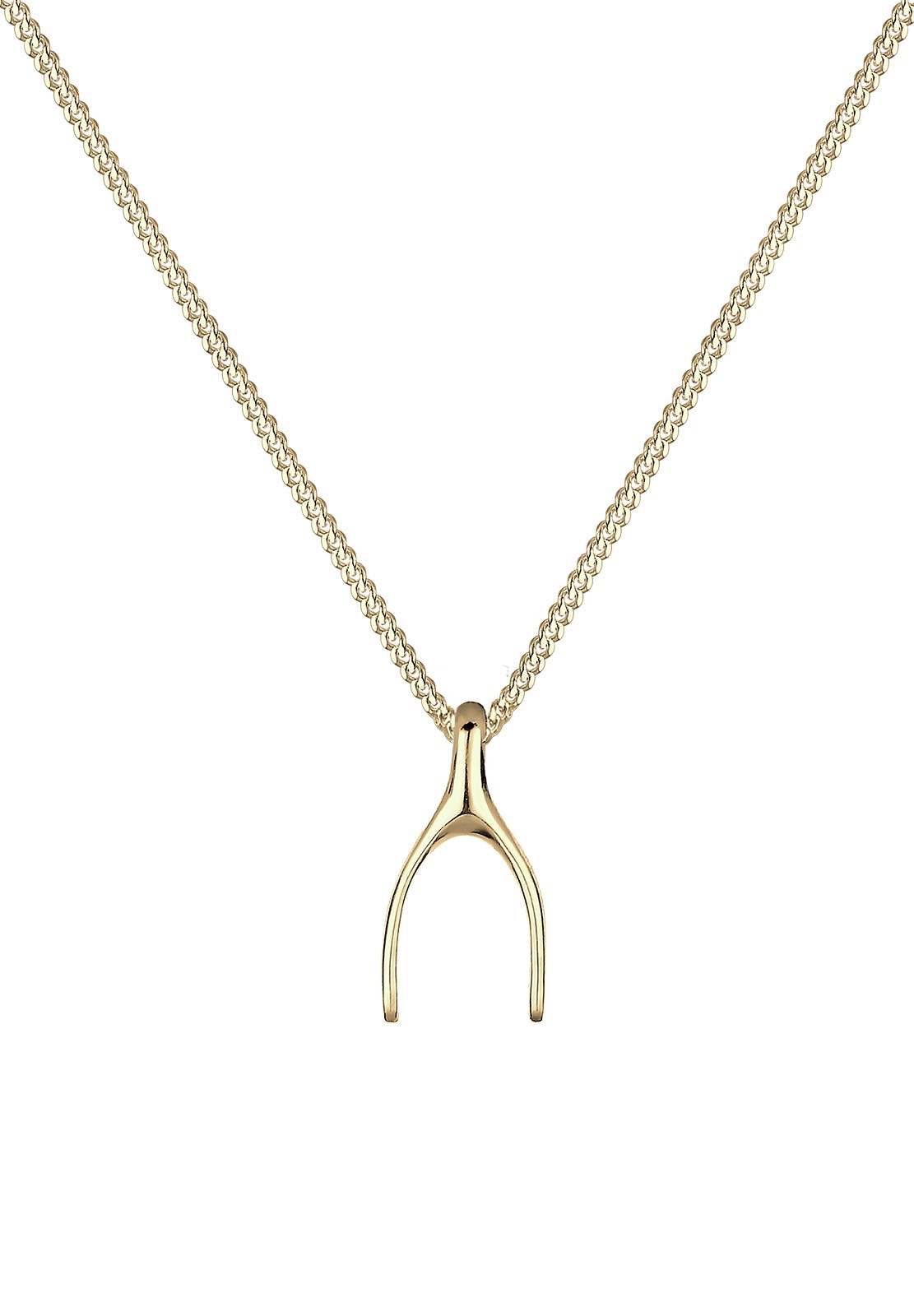 Elli Premium Kette mit Anhänger »Halskette Wünschelrute 375 Gelbgold«