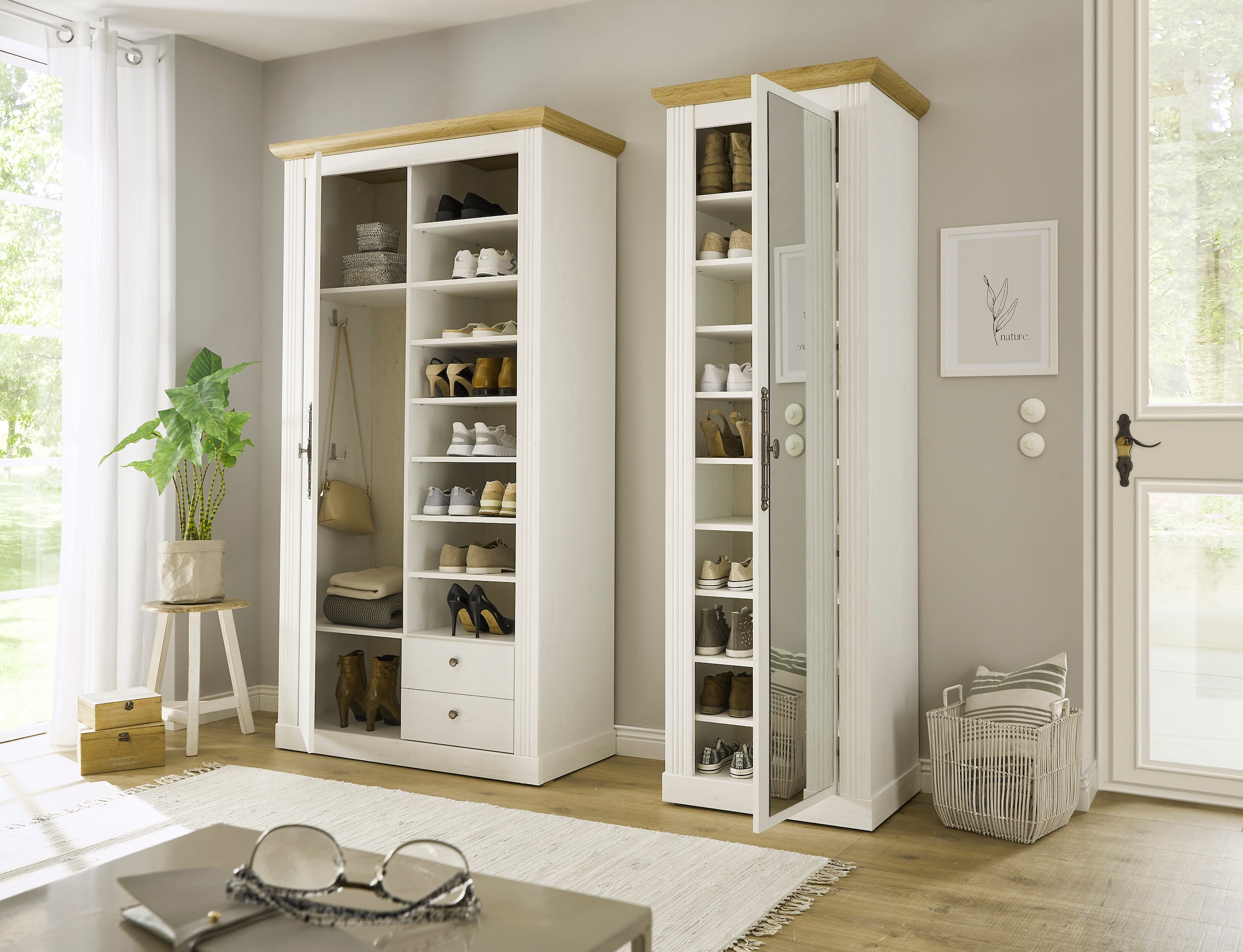 Home affaire Garderobenschrank »WESTMINSTER TOPSELLER!«, (Breite ca. 108 cm), im romantischen Landhausstil