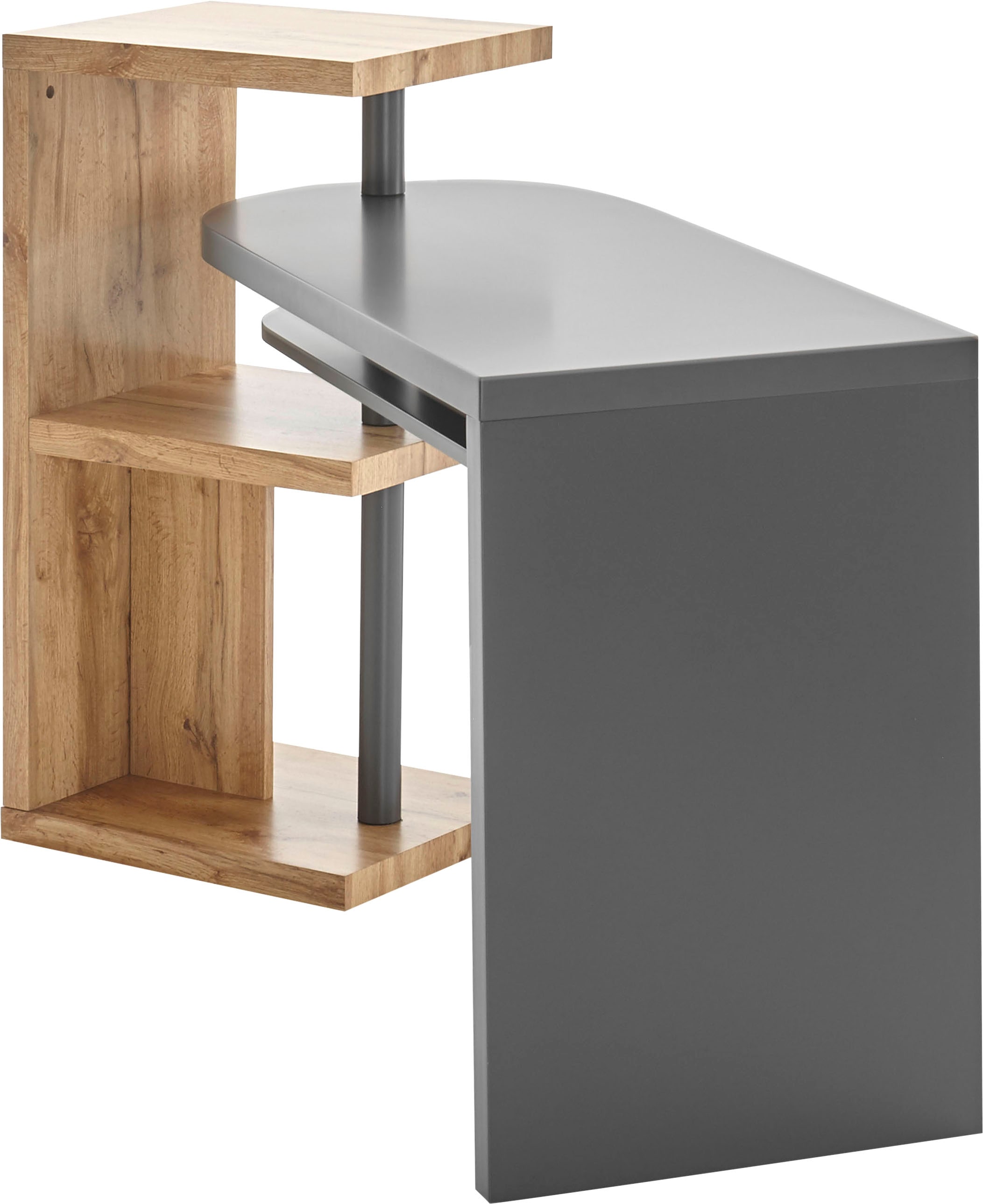 MCA furniture Schreibtisch »Moura«, mit Regalelment weiß hochglanz, Tischplatte schwenkbar, Breite 145 cm