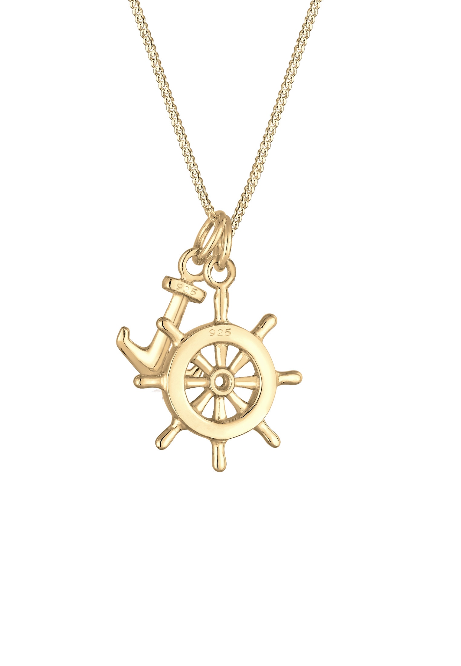 Elli Kette mit Anhänger »Halskette Steuerrad Anker 925 Sterling Silber«