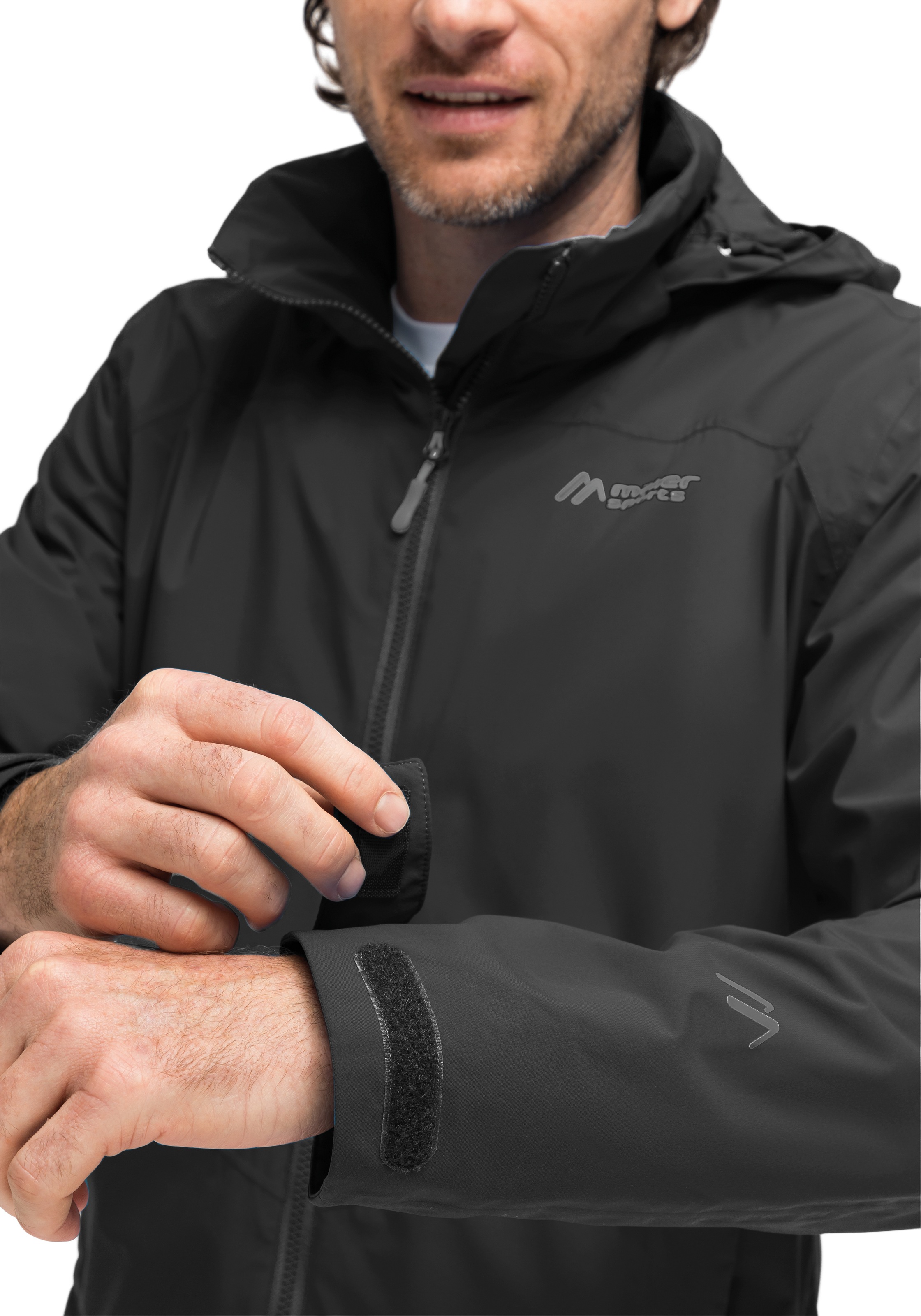 Maier Sports Outdoorjacke »Metor rec M«, Herren Regenjacke wasserdicht mit Kapuze, 2 Taschen außen, Innentasche