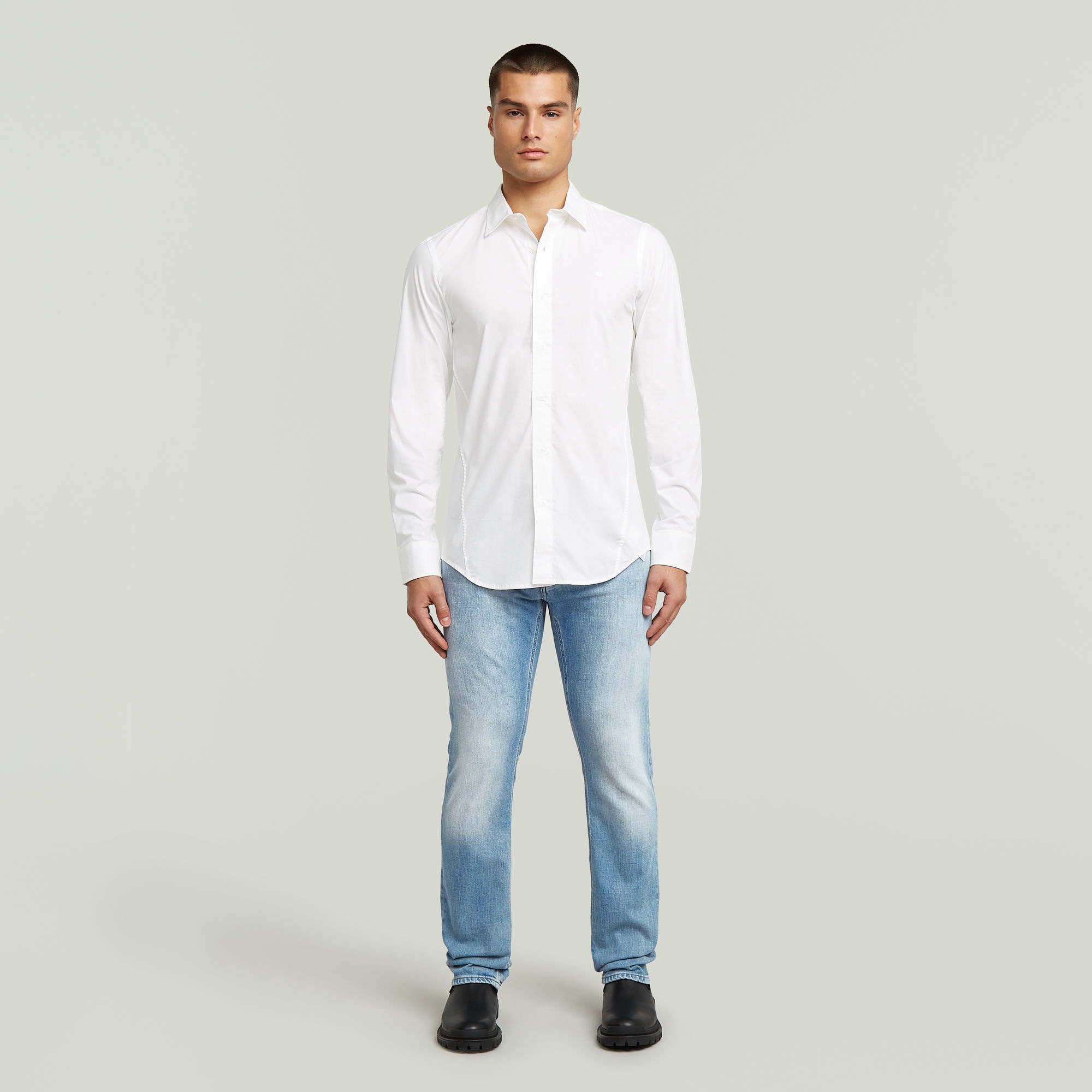 G-STAR Langarmhemd »Uniform Slim Shirt ls«, mit gesticktem Logo