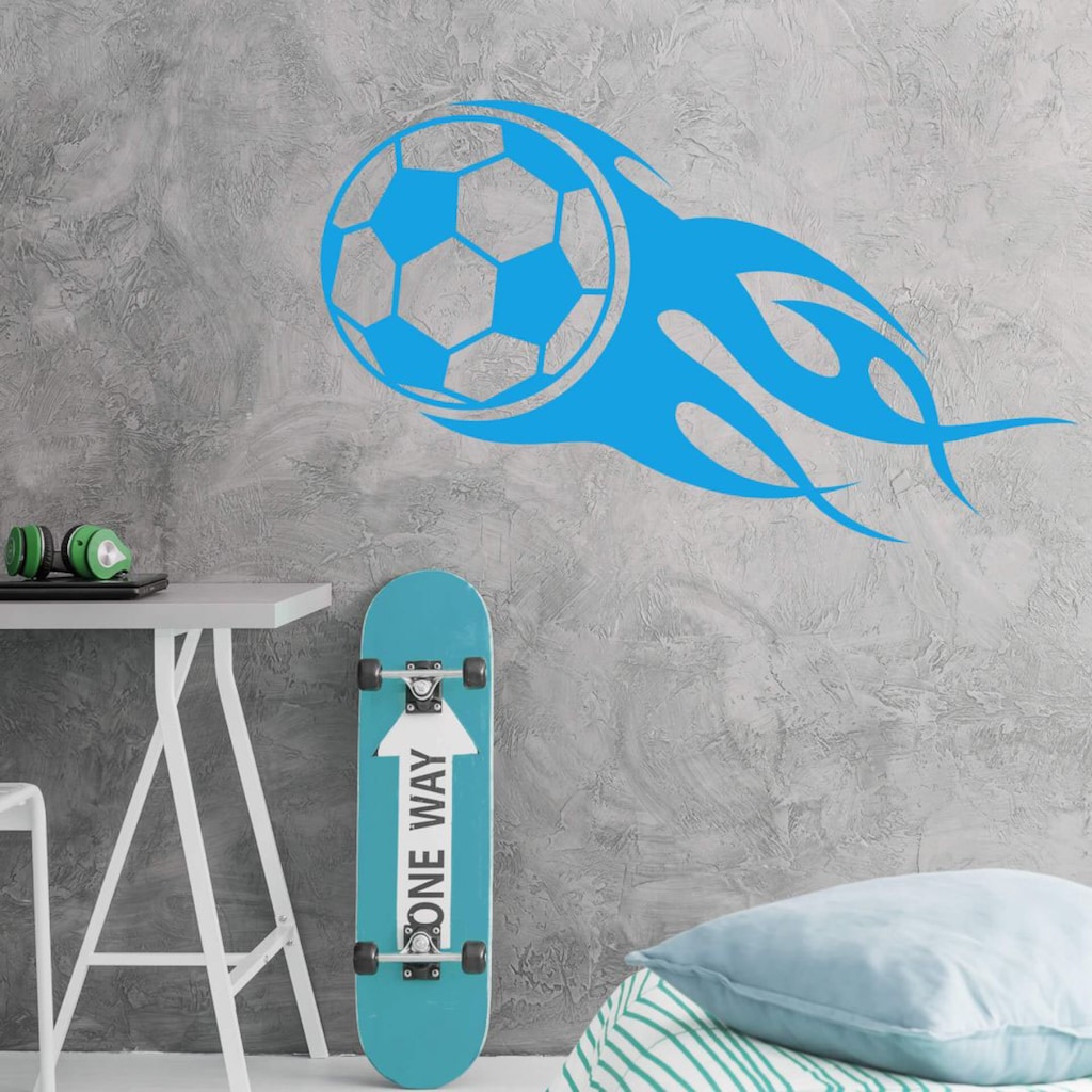 Wall-Art Wandtattoo »Fußball mit Flammenschweif«, (1 St.)