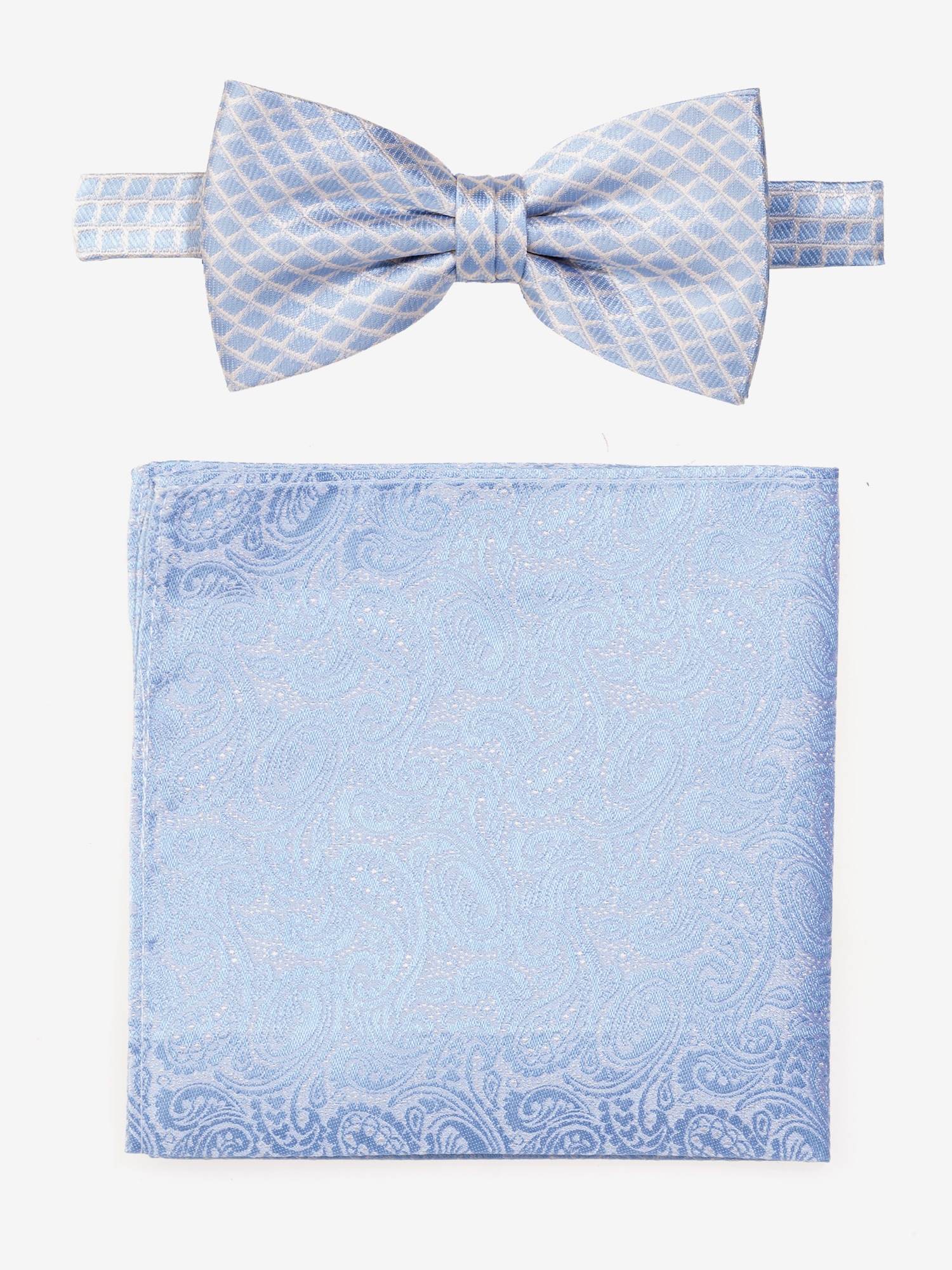 Monti Herren Fliege 2 Stk. tlg. imit farblich passendem Einstecktuch in blau