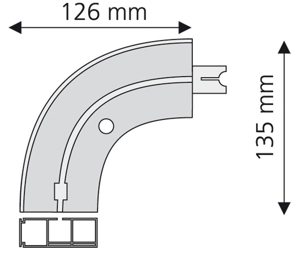 Liedeco Rundbogen, 1 läufig-läufig, Fixmaß, weiß