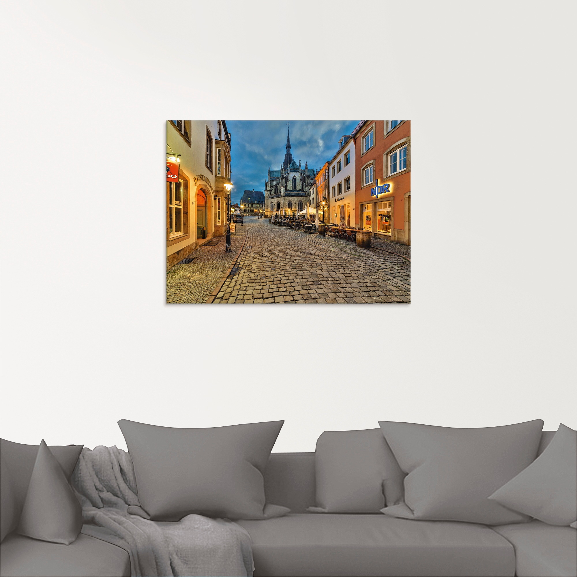 Artland Glasbild »Osnabrück, Blick auf die Marienkirche«, Deutschland, (1 St.), in verschiedenen Größen