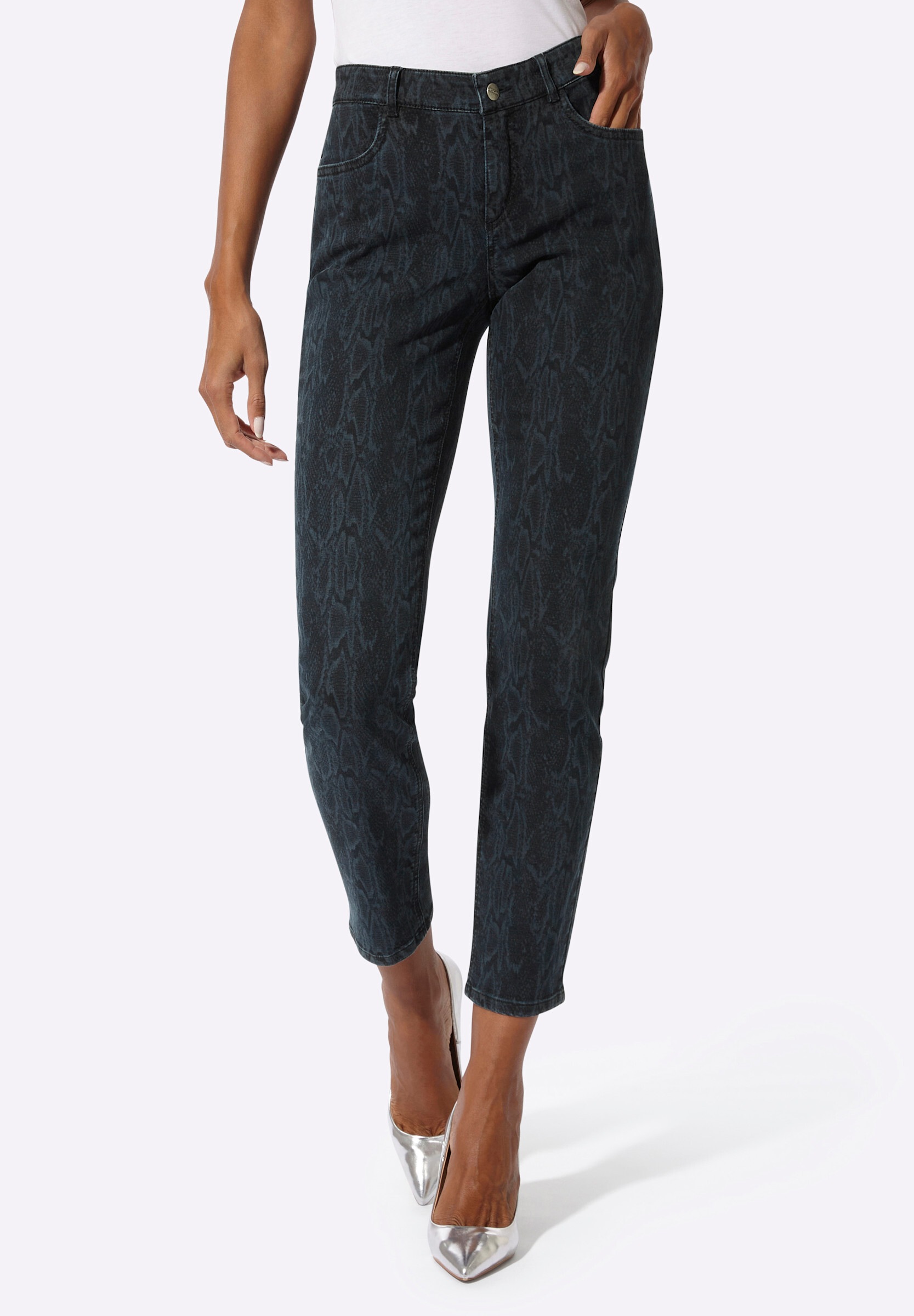 creation L Bequeme Jeans »Jeans Jeans in Schlangen-Optik«