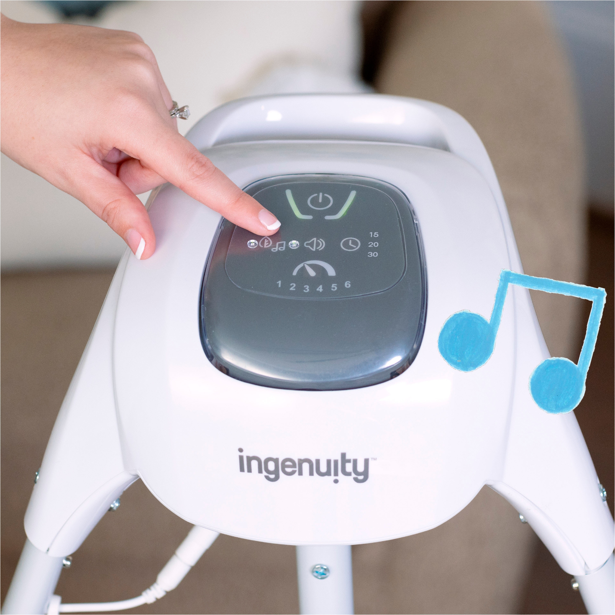 ingenuity Babywippe »SimpleComfort Compact Soothing Swing & Rocker - Raylan« mit Sound-Effekt