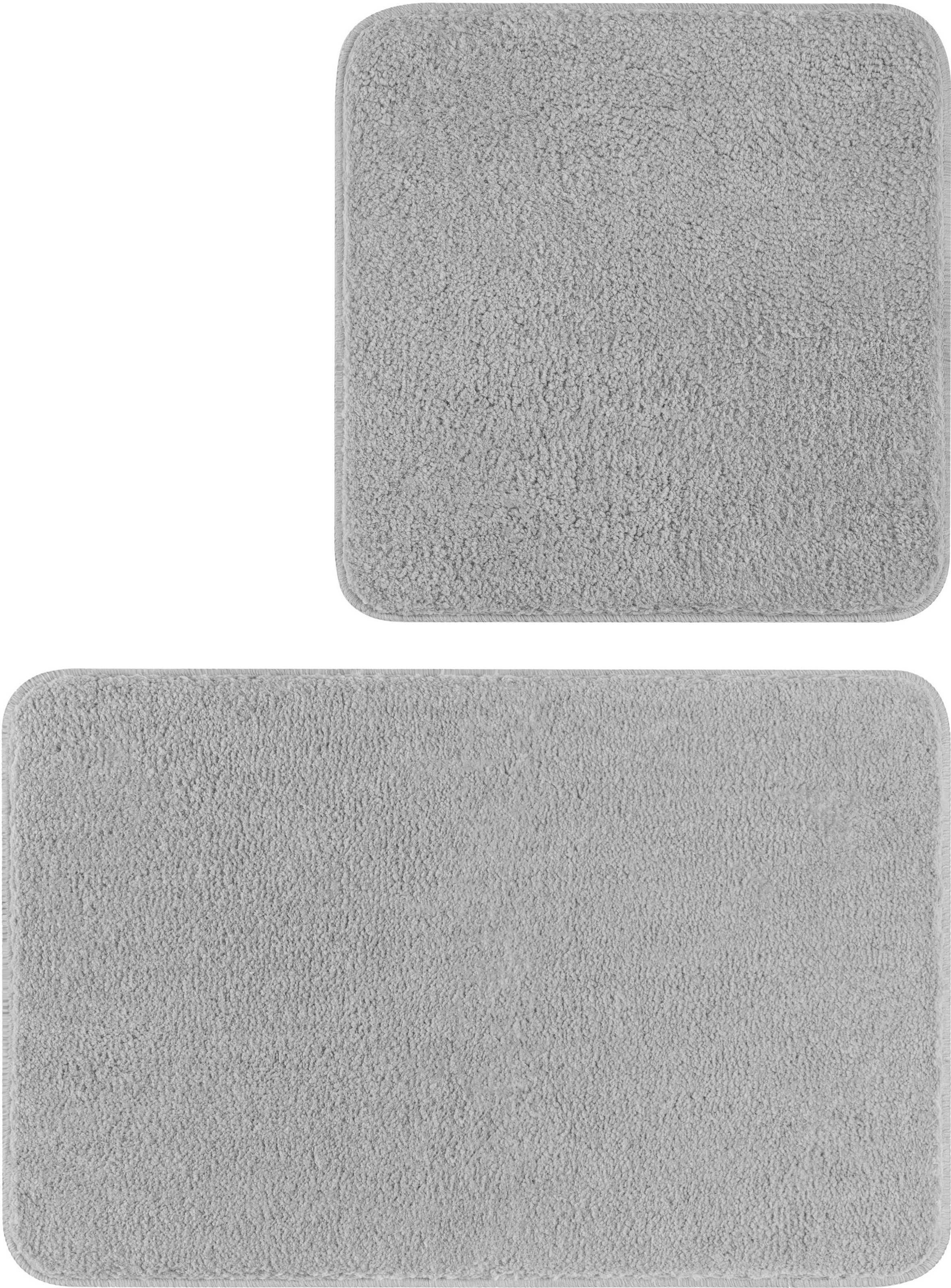 MEUSCH Badematte »Sascha«, rutschhemmend beschichtet, fußbodenheizungsgeeignet, Badteppich, 2-teiliges Set - Badematte & WC-Vorleger, Uni-Farben