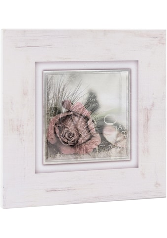 Home affaire Holzbild »Rosenblüte mit Schrift«, 40/40 cm kaufen
