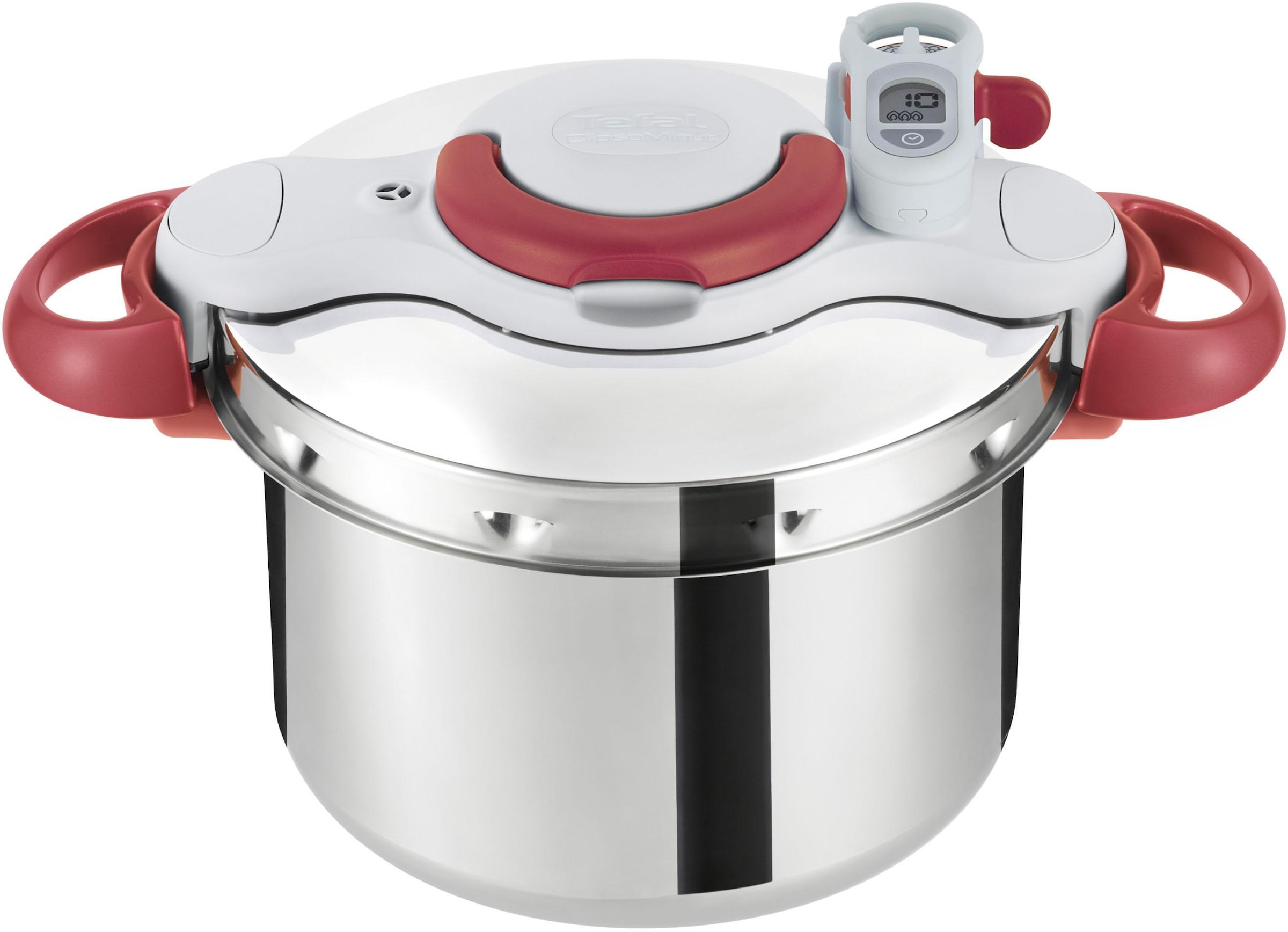 Tefal Schnellkochtopf »Clipso Minut' Perfect«, Edelstahl, (1 tlg.), Dampfkochtopf aus Edelstahl, 6L, alle Herdarten, Induktion