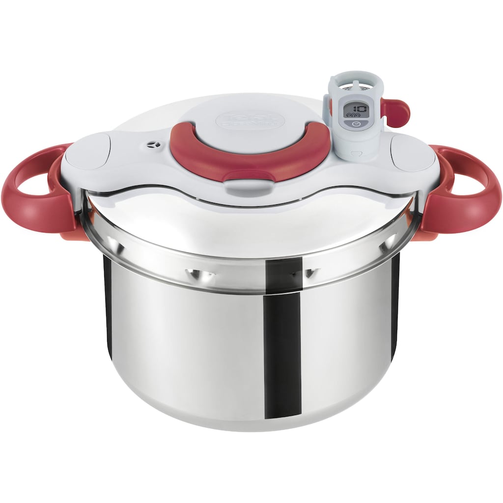 Tefal Schnellkochtopf »Clipso Minut' Perfect«, Edelstahl, (1 tlg.), Dampfkochtopf aus Edelstahl, 6L, alle Herdarten, Induktion