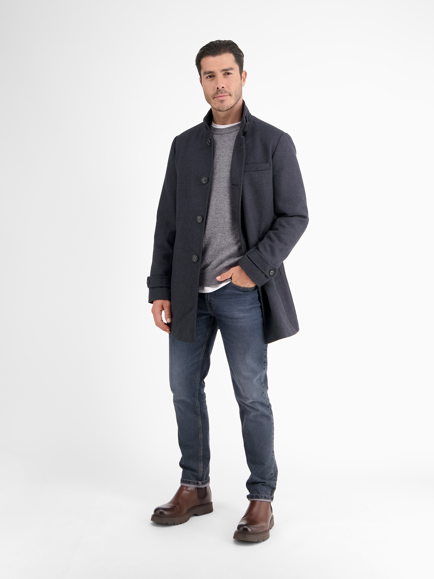 LERROS Langjacke »LERROS Mantel in elegant-sportivem Design«, ohne Kapuze, Keine Angabe
