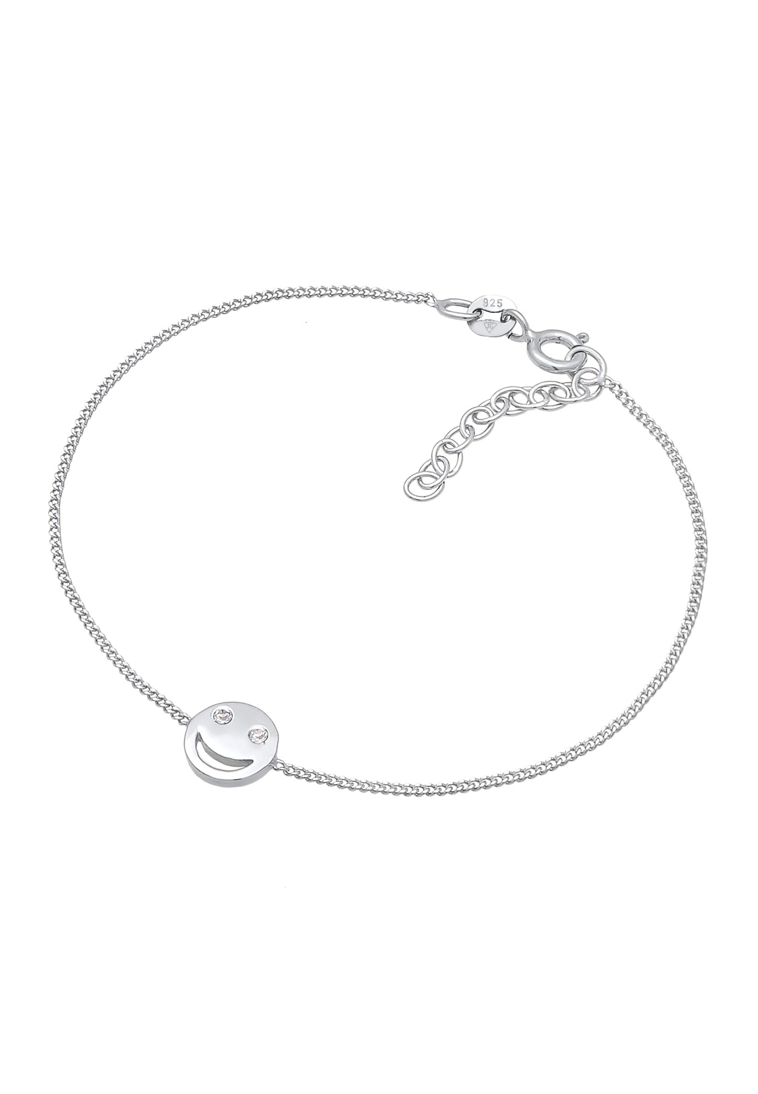 Elli Armkette »Armband mit Smile Face und Kristalle 925 Silber«