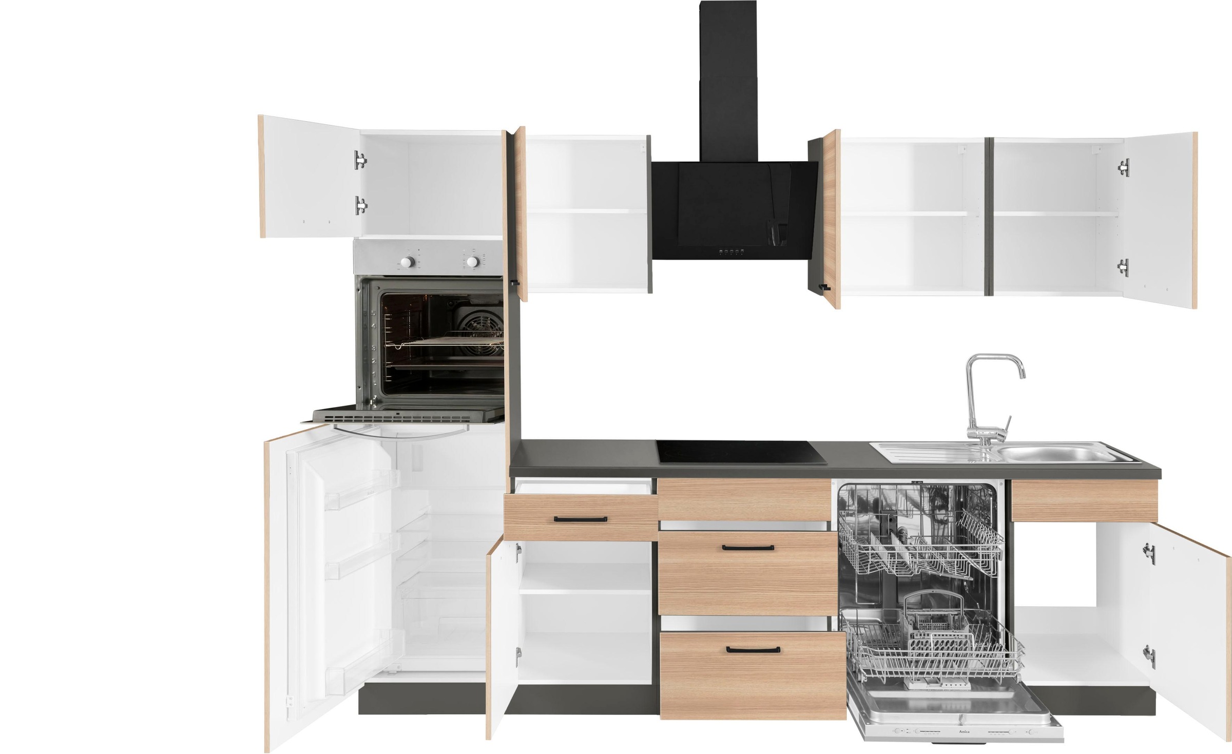 wiho Küchen Küchenzeile »Esbo«, Breite OTTO mit E-Geräten, cm 280 bei