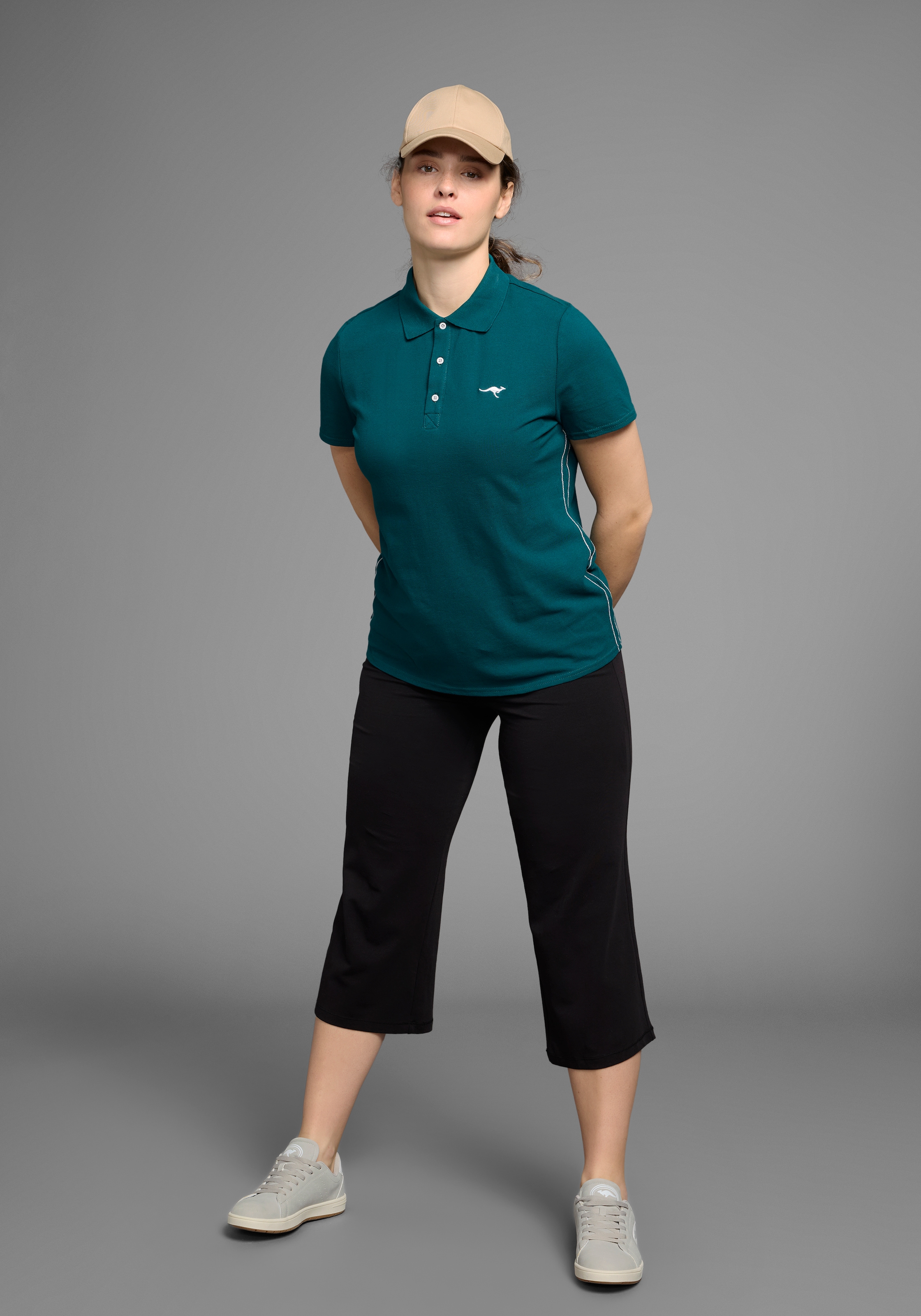 KangaROOS Poloshirt, Kurzarm, unifarben, Polokragen, aus Baumwolle