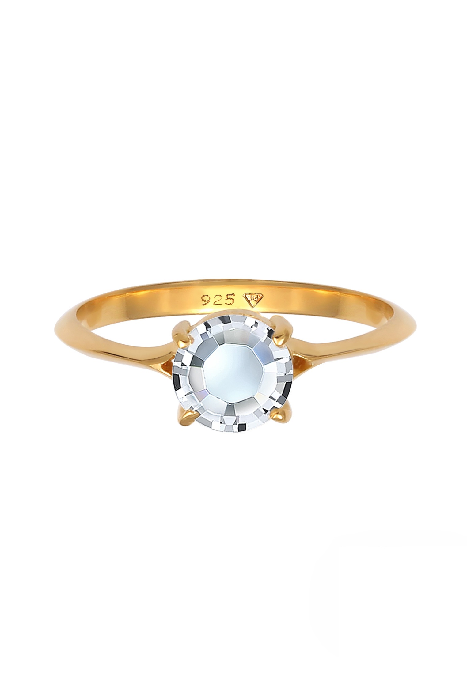 Elli Silberring »Ring Solitär Rund Verlobung Kristalle 925 Sterling Silber«