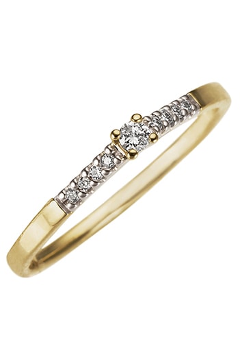 Firetti Diamantring »Schmuck Geschenk Gold 333 Damenring Verlobungsring Goldring Memoire«, mit Brillanten