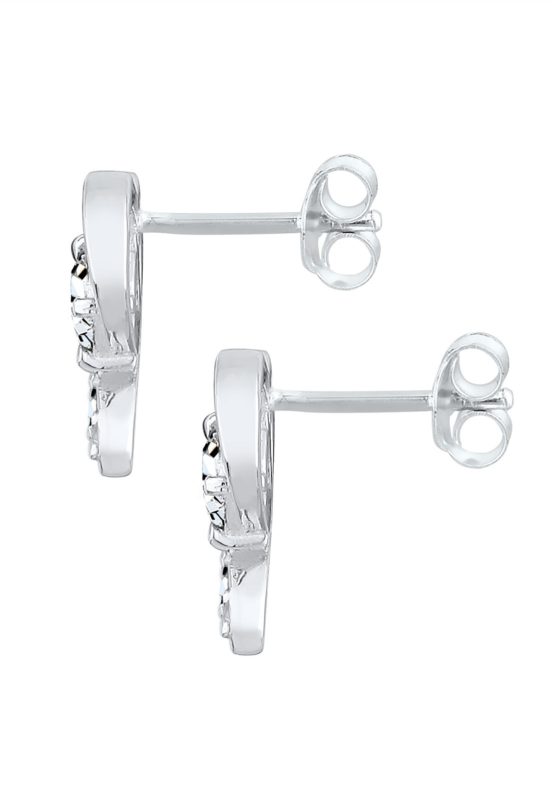 Elli Paar Ohrstecker »Ohrringe Herz Liebe Kristalle 925 Silber Stecker«