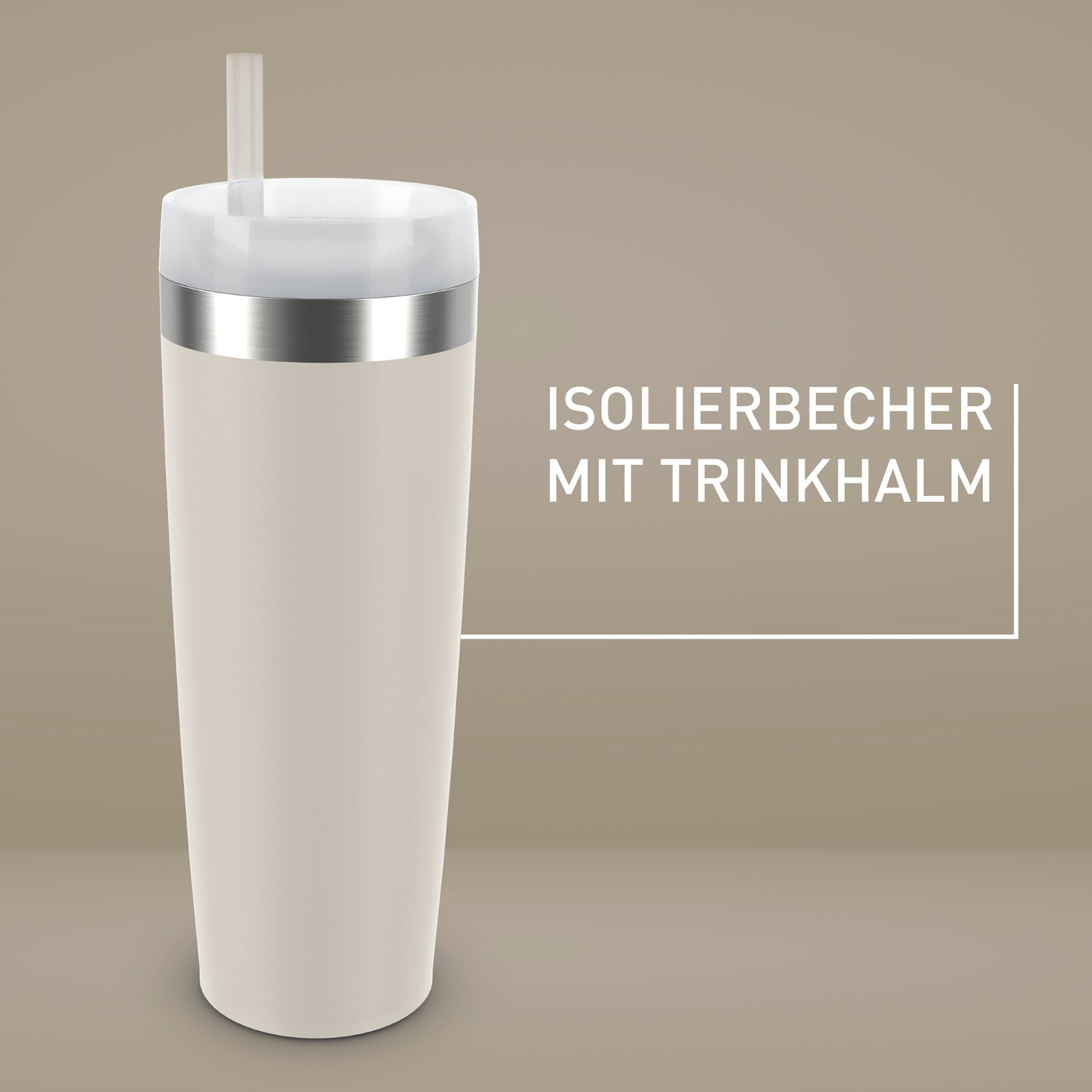 Emsa Isolierflasche »Travel Mug Cool³« 3 Deckelpositionen, für gängige Autohalterungen, inkl. Strohhalm