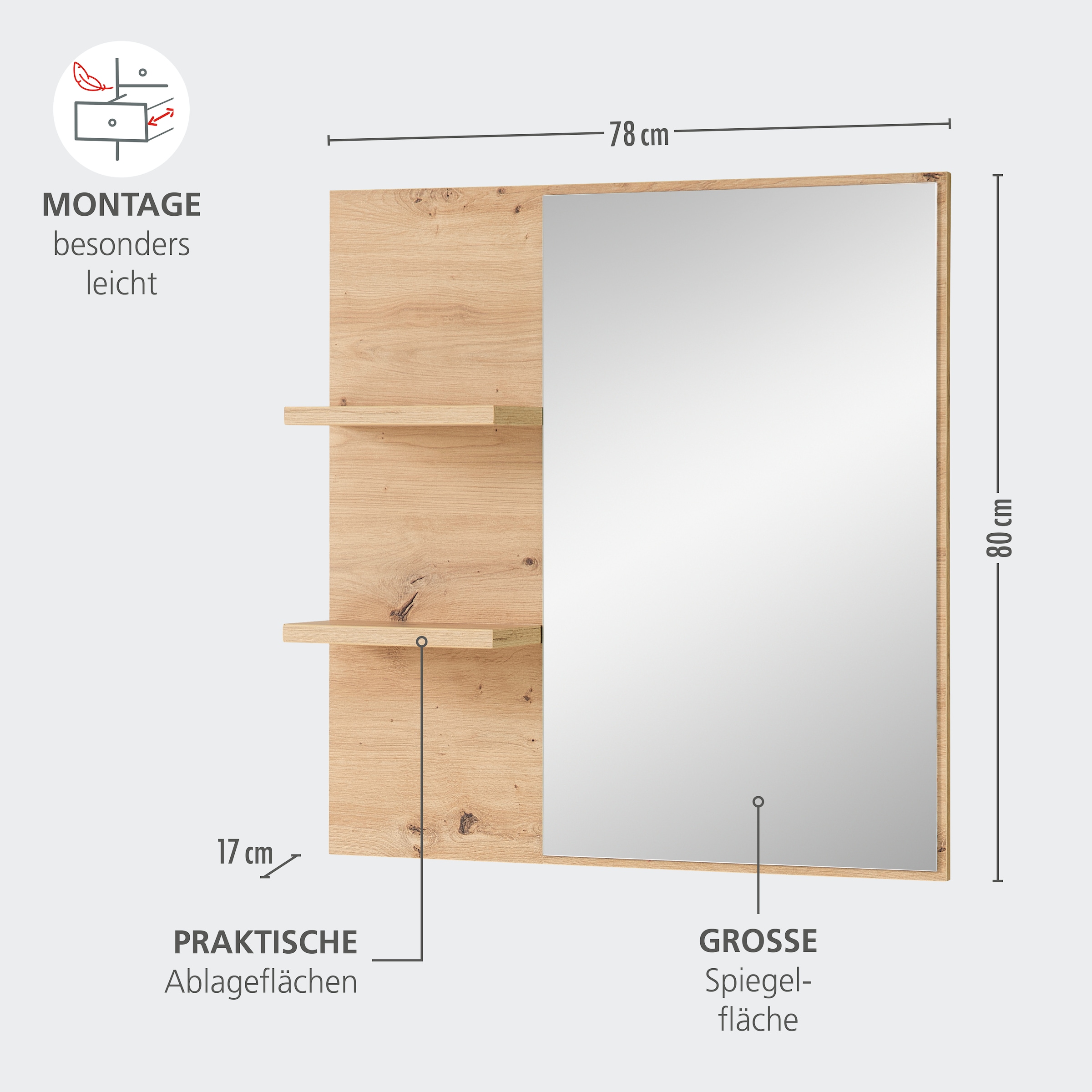 Innostyle Garderoben-Set »Bari Garderobenprogarmm, BxHxT 264x202x38 cm«, (Set, 5 St.), Besteht aus 5 Typen