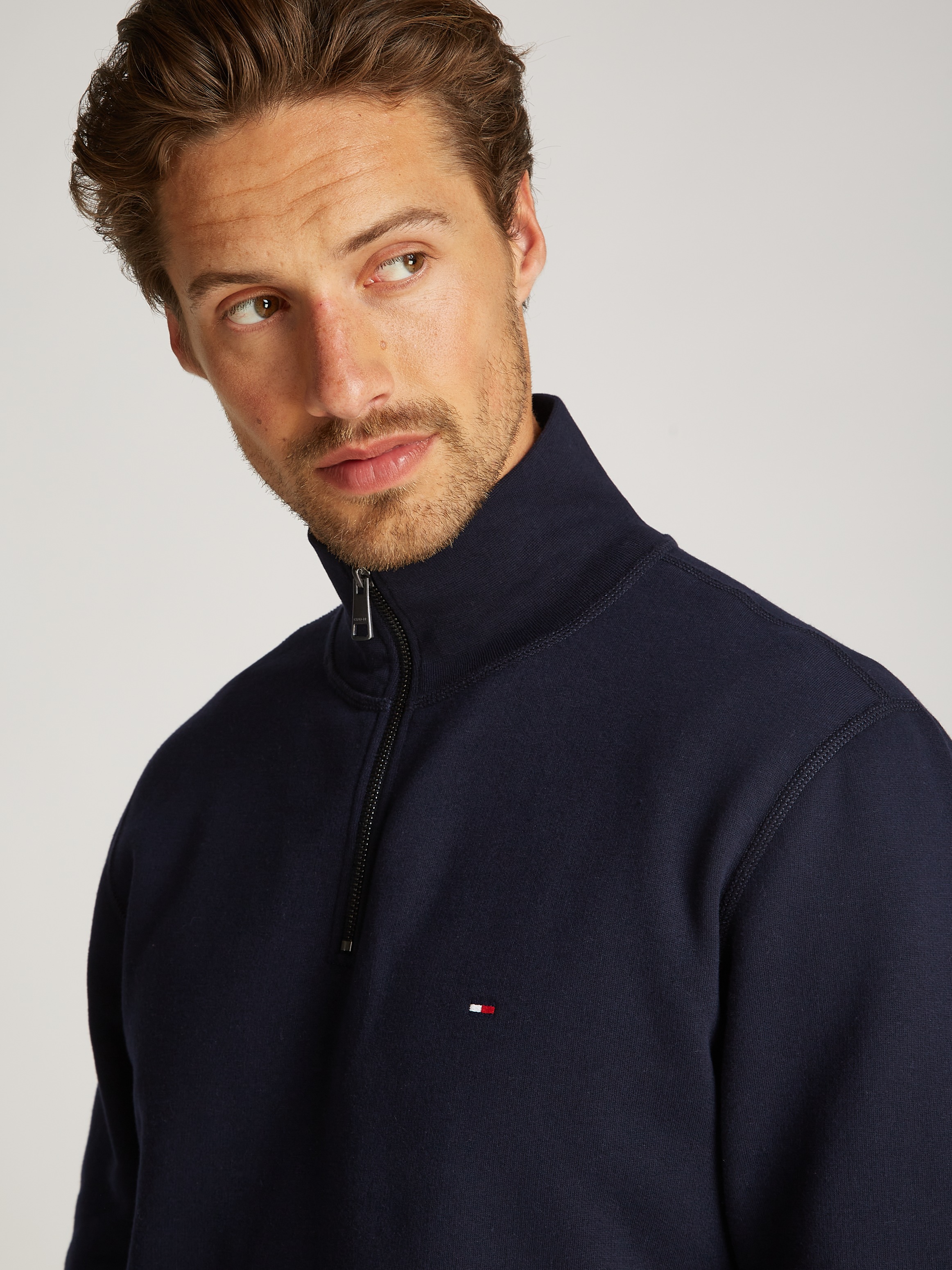 Tommy Hilfiger Sweatshirt »ESSENTIAL FLEECE 1/4 ZIP«, mit Stehkragen