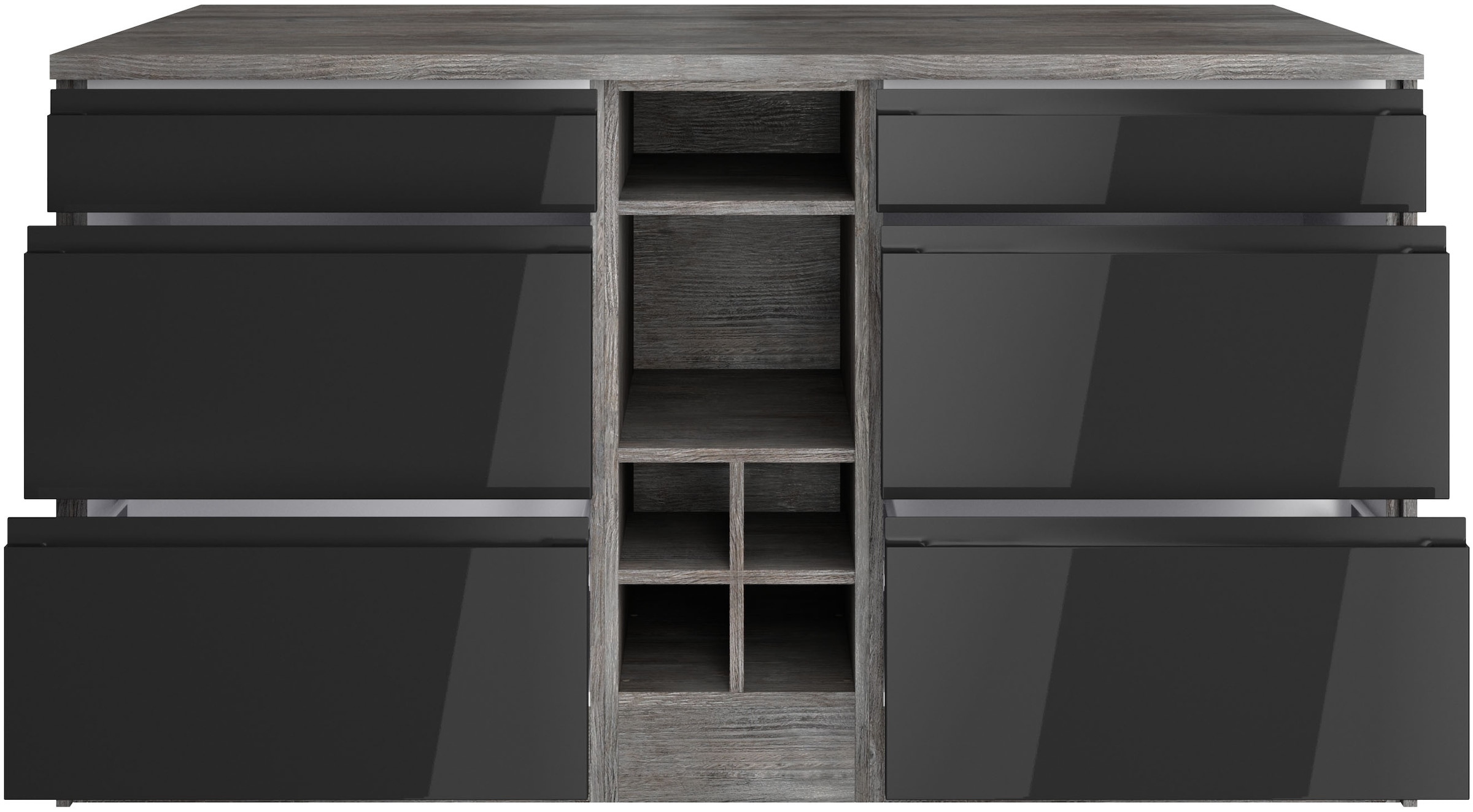 KOCHSTATION Kücheninsel »KS-Virginia«, Breite 153 cm, MDF-Fronten, Flaschenregal