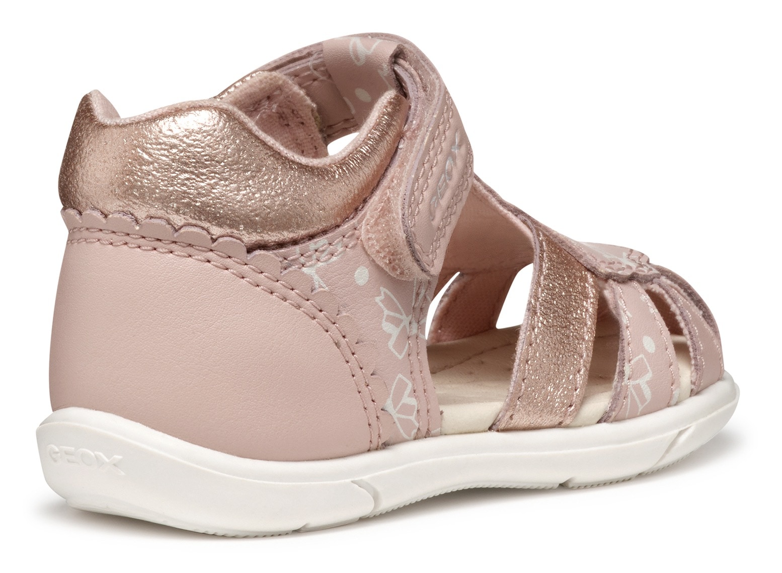 Geox Lauflernschuh »B SANDAL ZAPITO GIRL«, Glitzersandale, Klettschuh, Babyschuh im Metallic Look