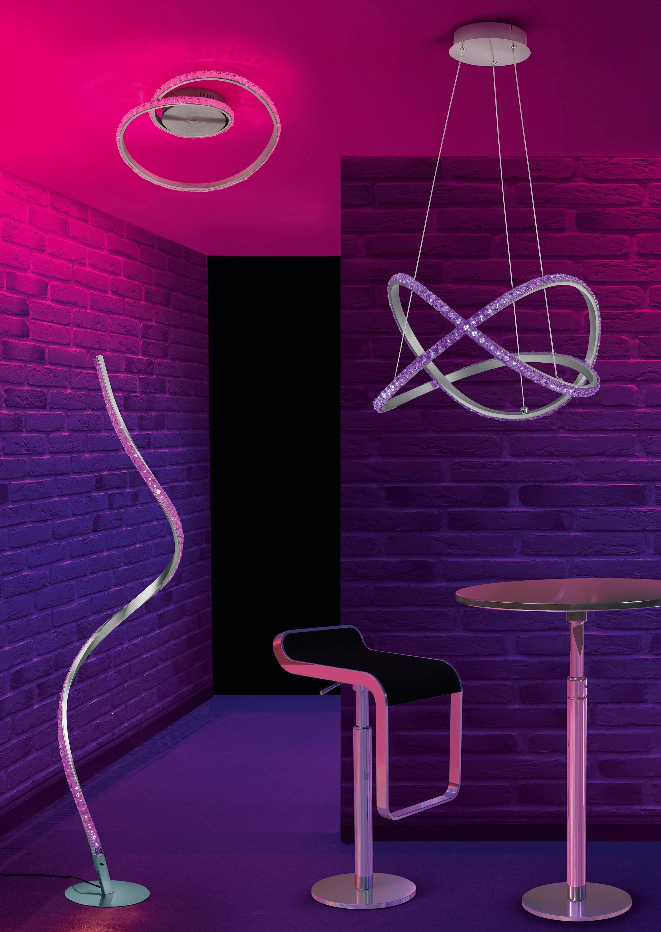 REALITY Leuchten LED Pendelleuchte »KATHARINA« LED-Board 1 Stk. Warmweiß Hängeleuchte, RGBW, dimmbar