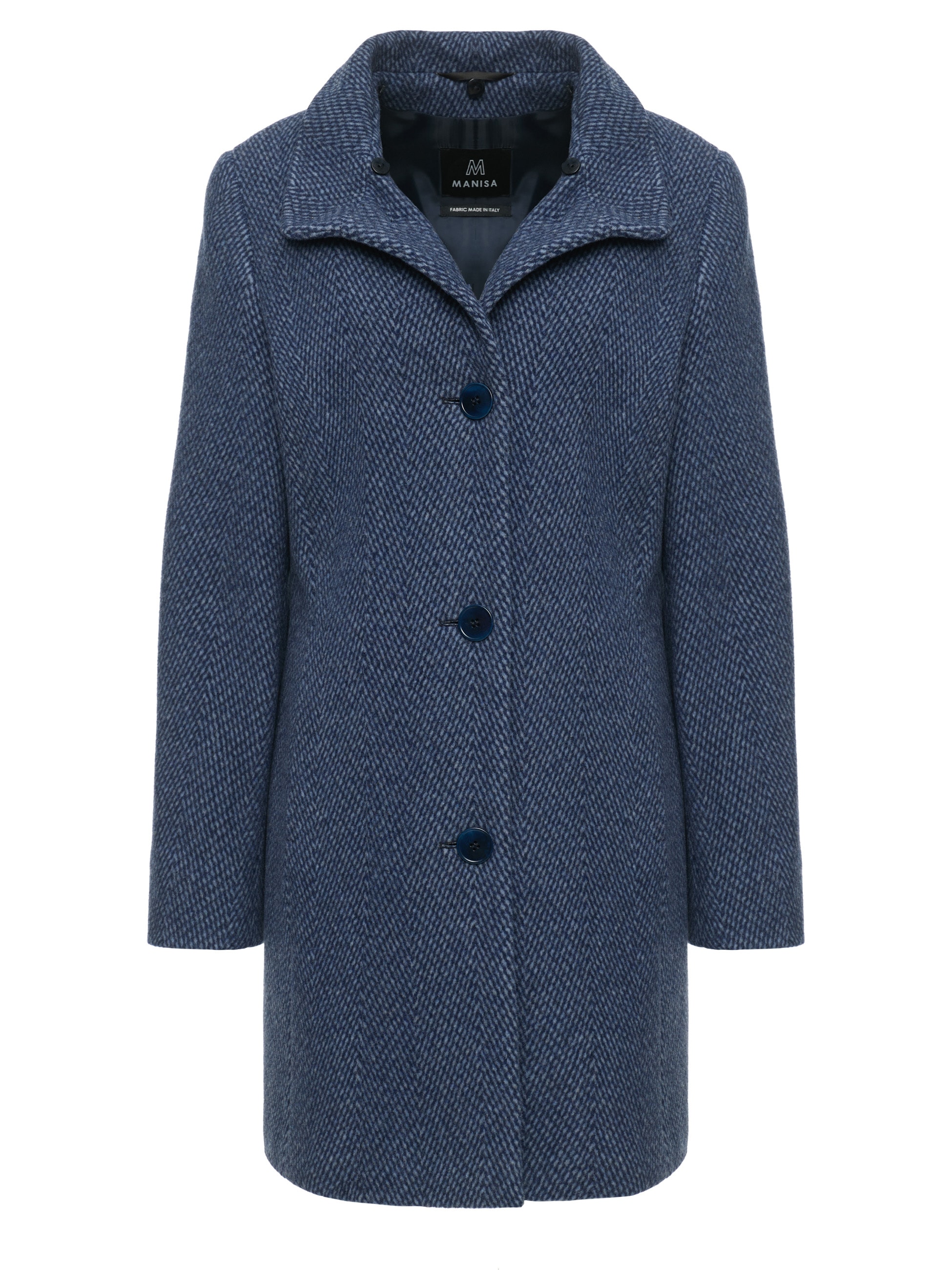 MANISA Wolljacke, mit Kapuze, mit Stehkragen und Kapuze, in Tweed-Optik