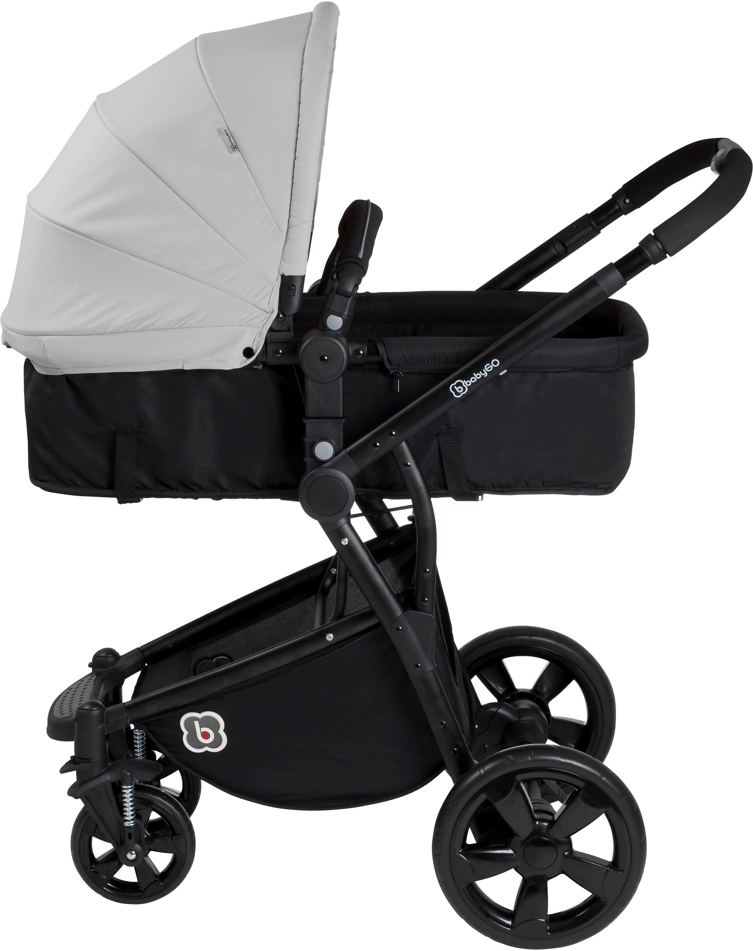 BabyGo Kombi-Kinderwagen »Spring, grey«, 15 kg, ; Kinderwagen