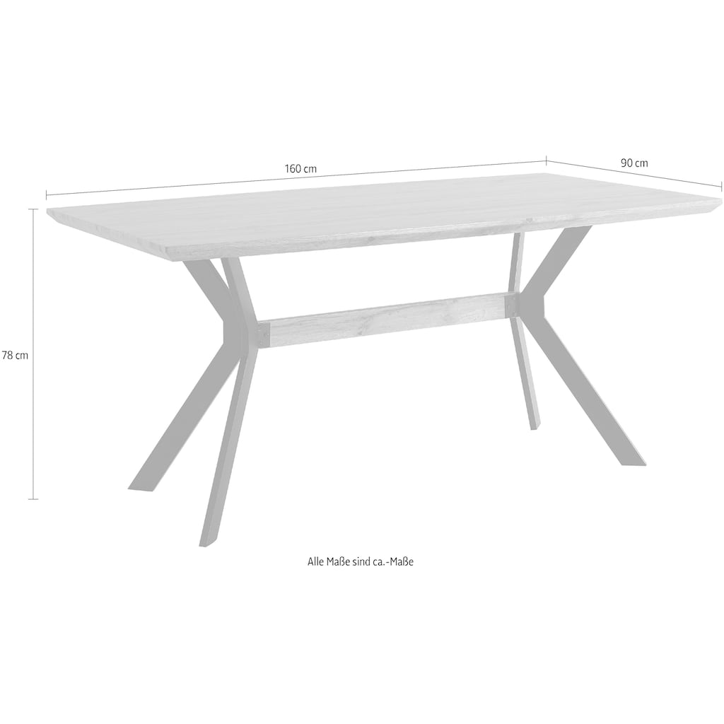 Home affaire Esstisch »Aage«, Eiche-Dekor, Breite 160 cm