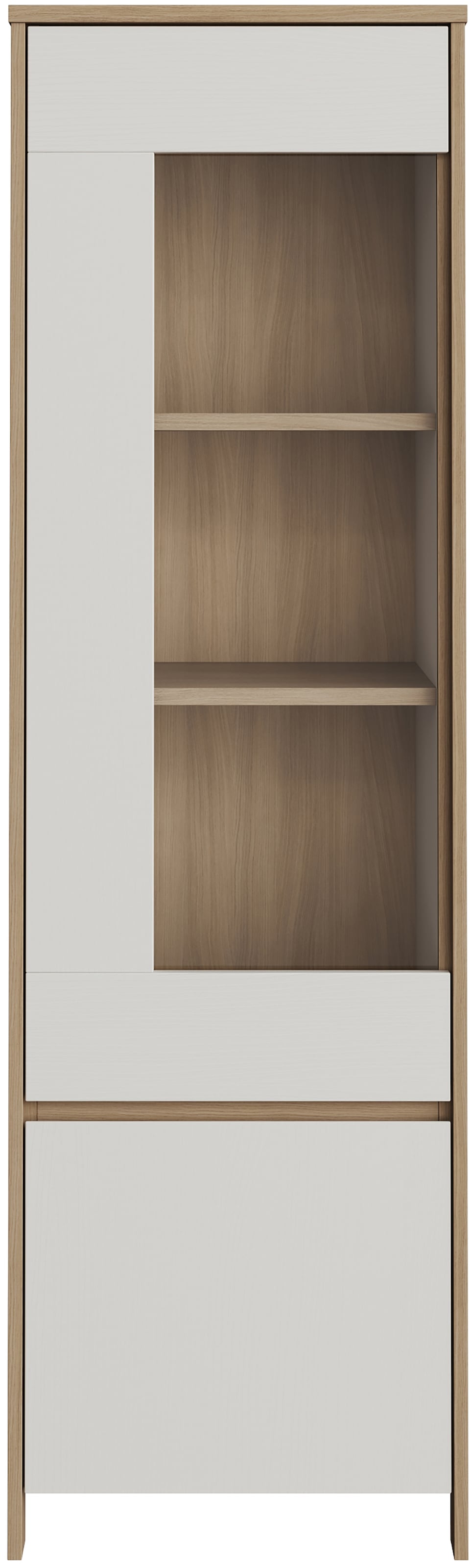 Home affaire Vitrine »Stranda, Hochschrank im Scandi-Style, moderne Glasvitrine«, Rahmenoptik, ausreichend Stauraum, vielseitig einsetzbar, 58 cm breit