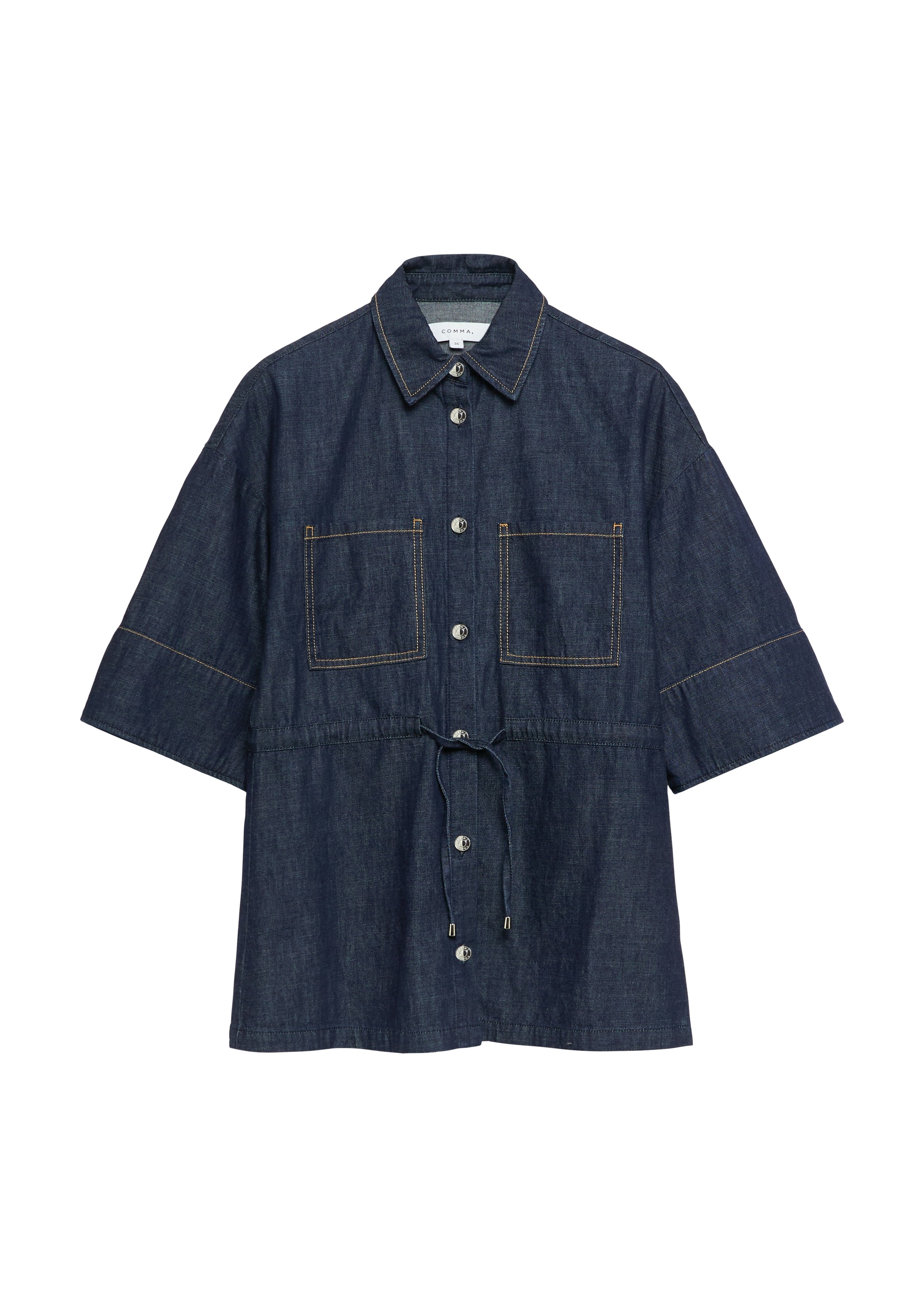 Comma Jeansbluse mit Bindegürtel