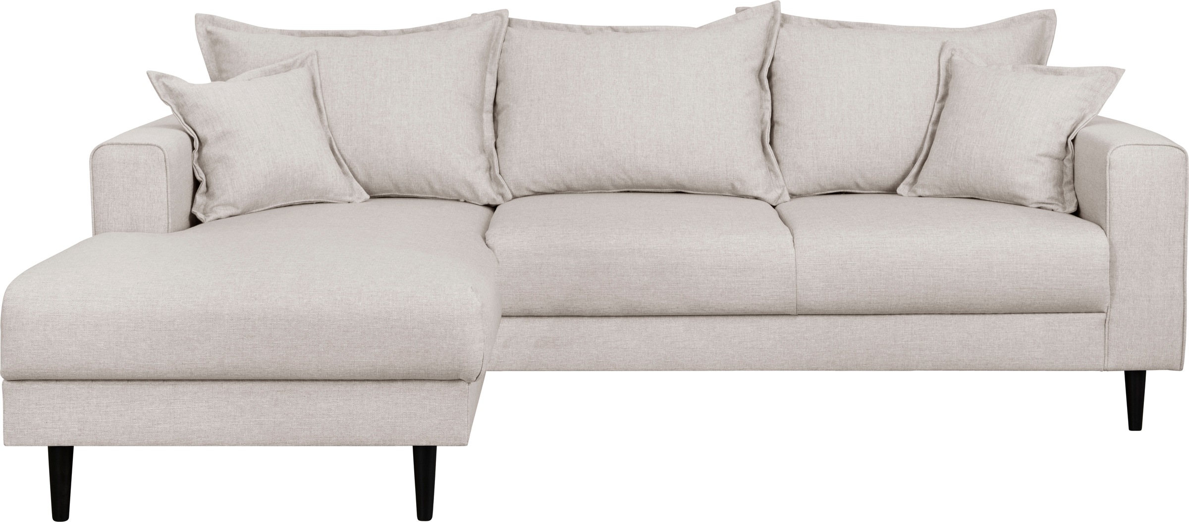 Home affaire Ecksofa »VEYRAS L-Form, hoher Sitzkomfort, Maße B/T/H: 230/150/76 cm«, mit Wellenunterfederung, incl. Rückenkissen und Zierkissen