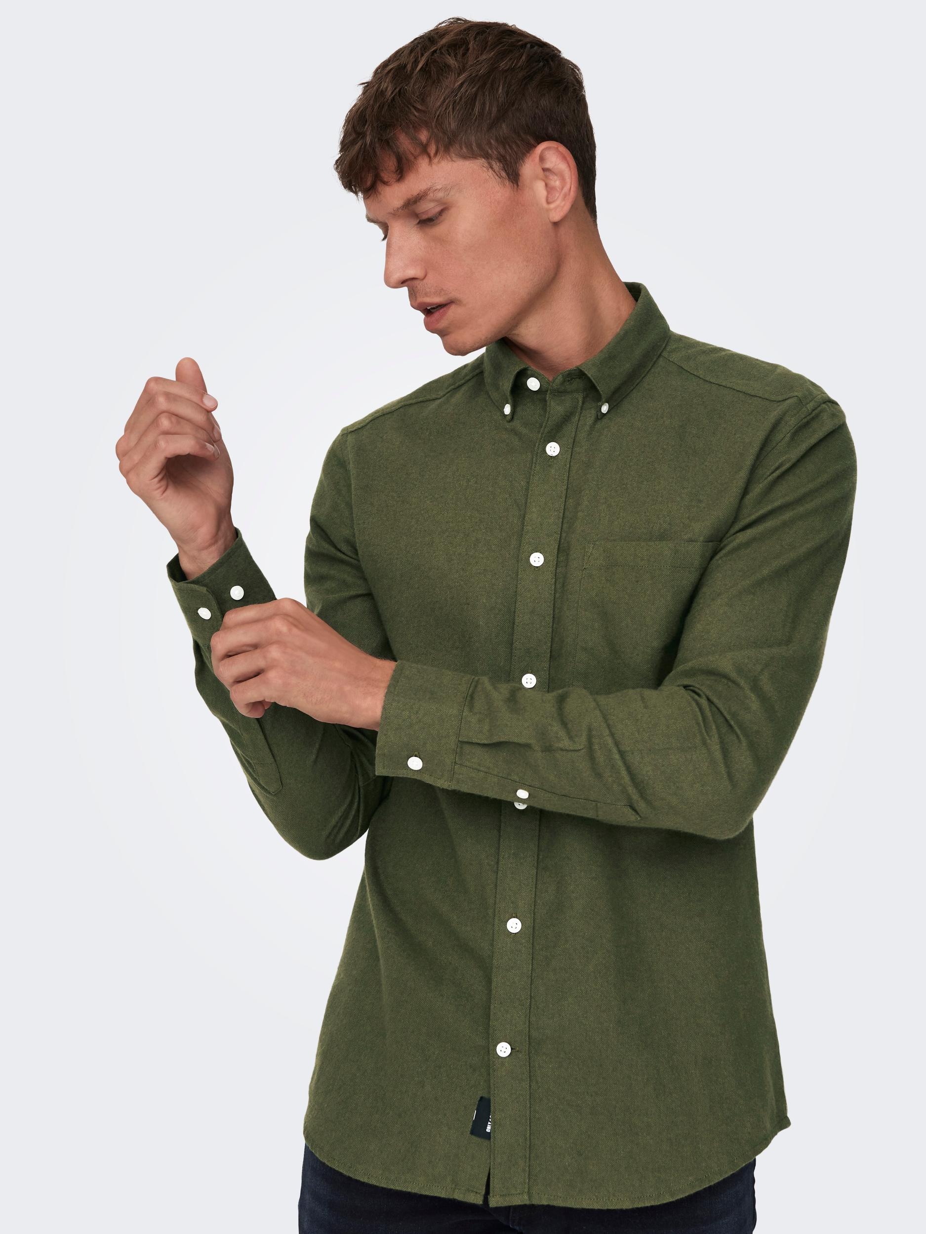 ONLY & SONS Langarmhemd »ONSGUDMUND SLIM 1-PKT SOLID SHIRT NOOS«