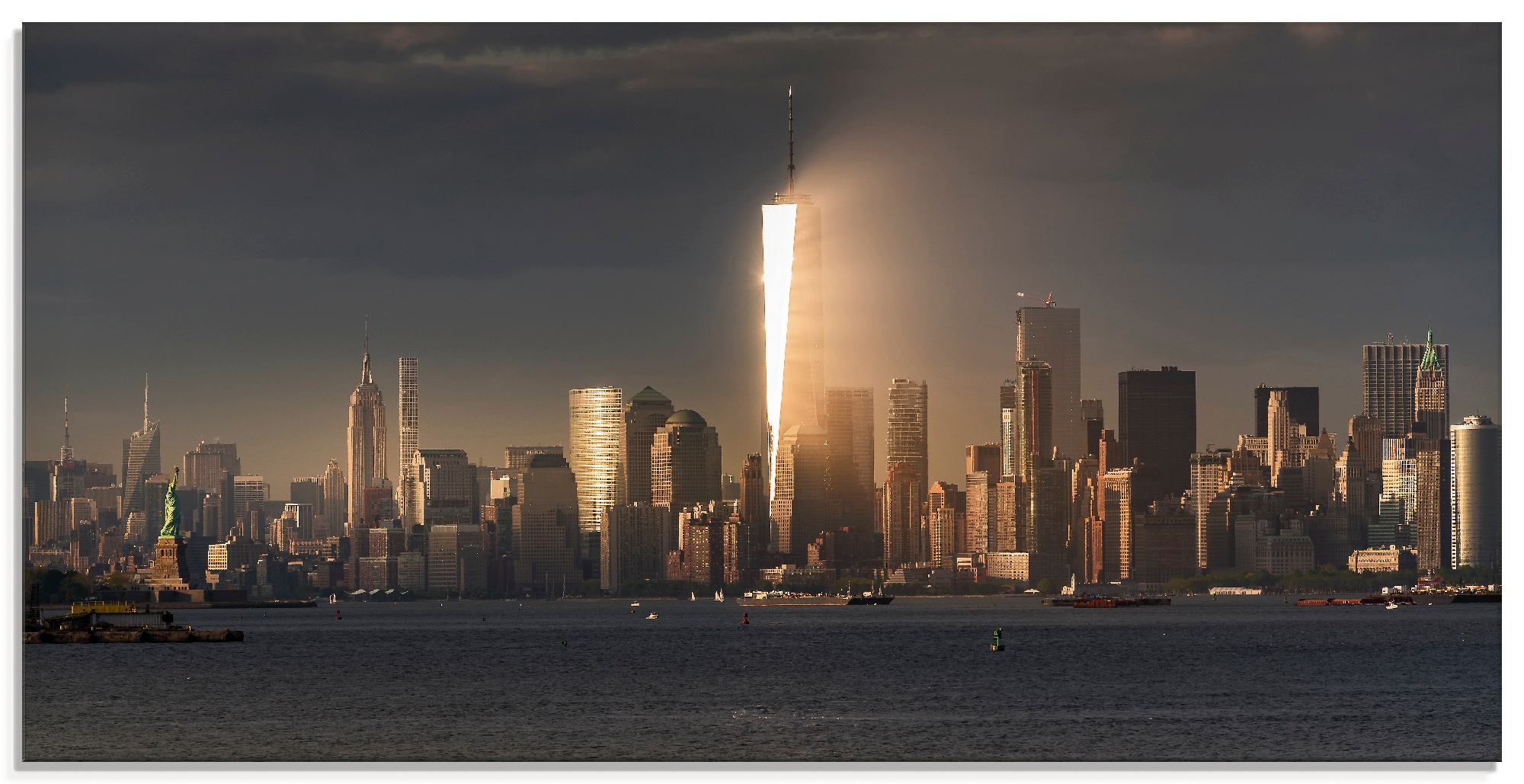 Glasbild »New York Skyline I«, Amerika, (1 St.), in verschiedenen Größen