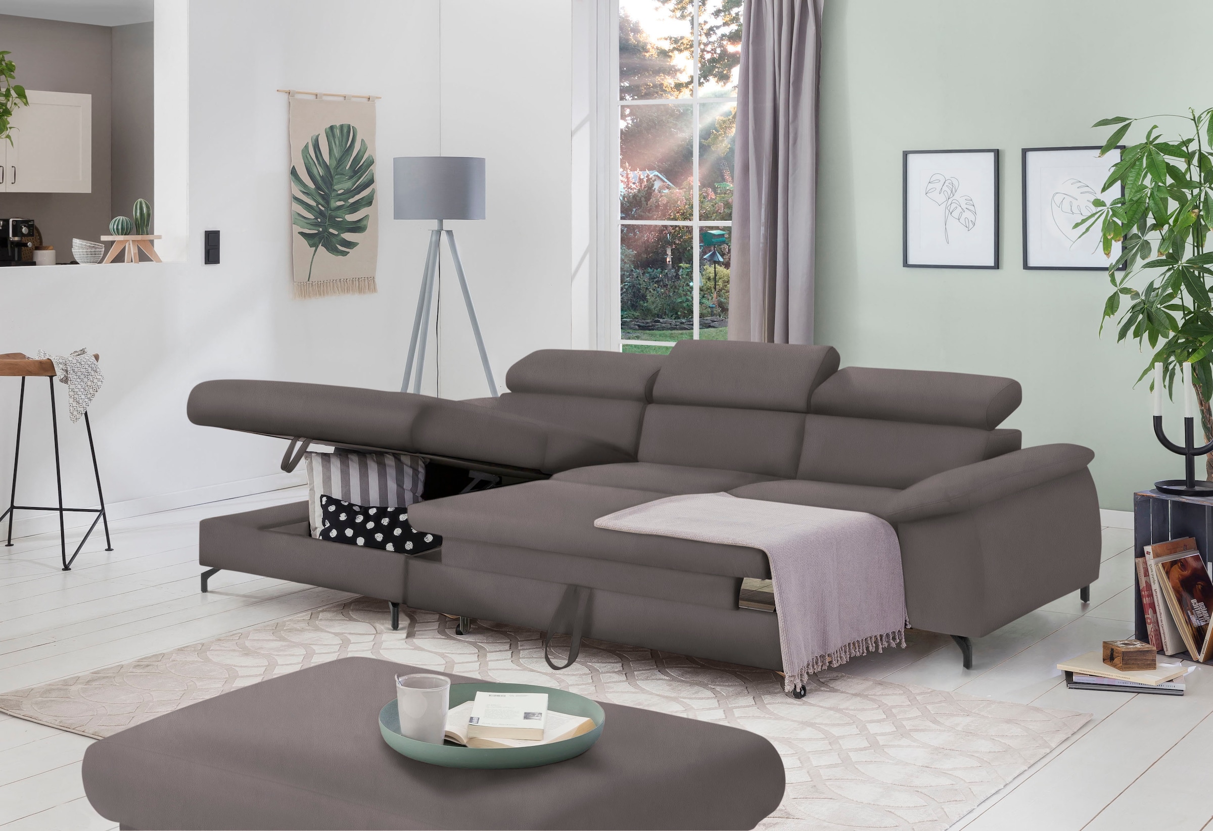 COTTA Ecksofa »Kitty L-Form«, mit Kopfteilverstellung, wahlweise mit Bettfunktion & Bettkasten