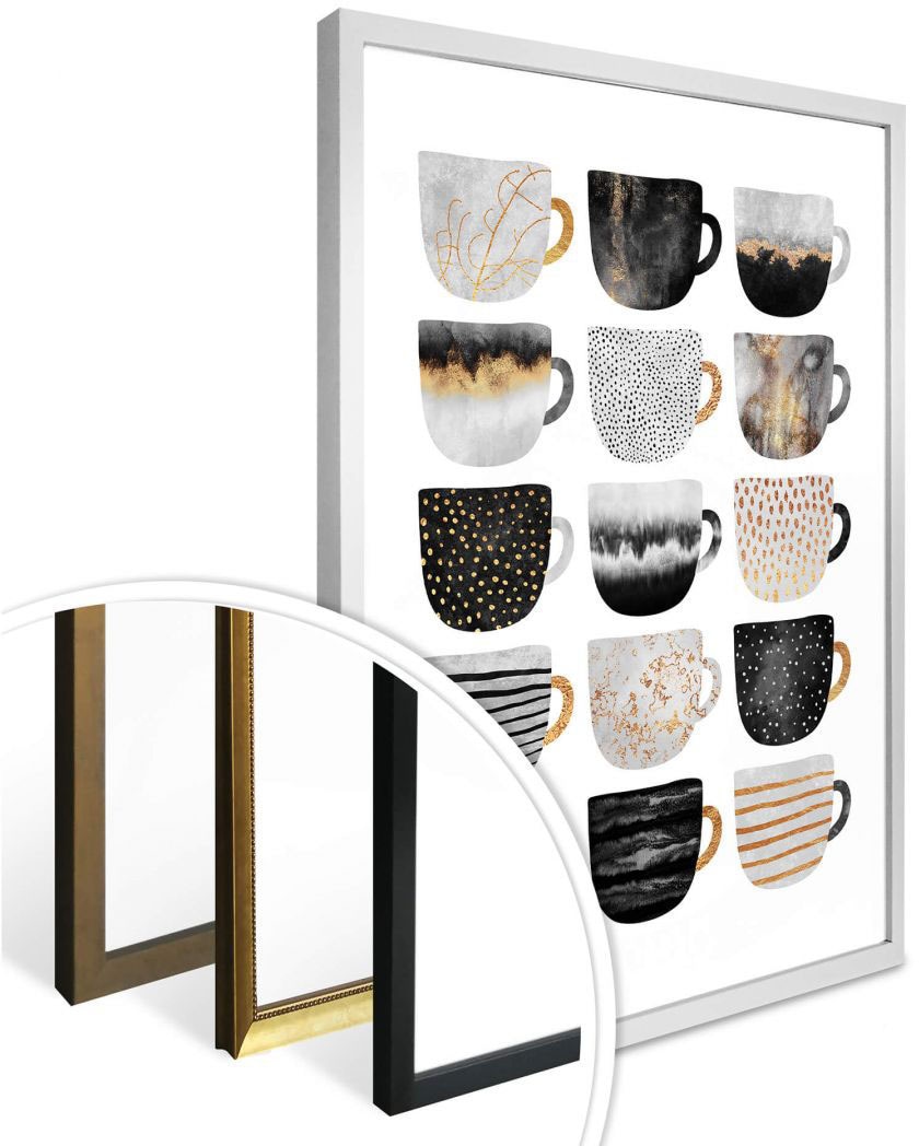 Besteck, bei Poster Gold«, Wall-Art & OTTO St.) Schwarz online »Kaffeetassen (1 Geschirr