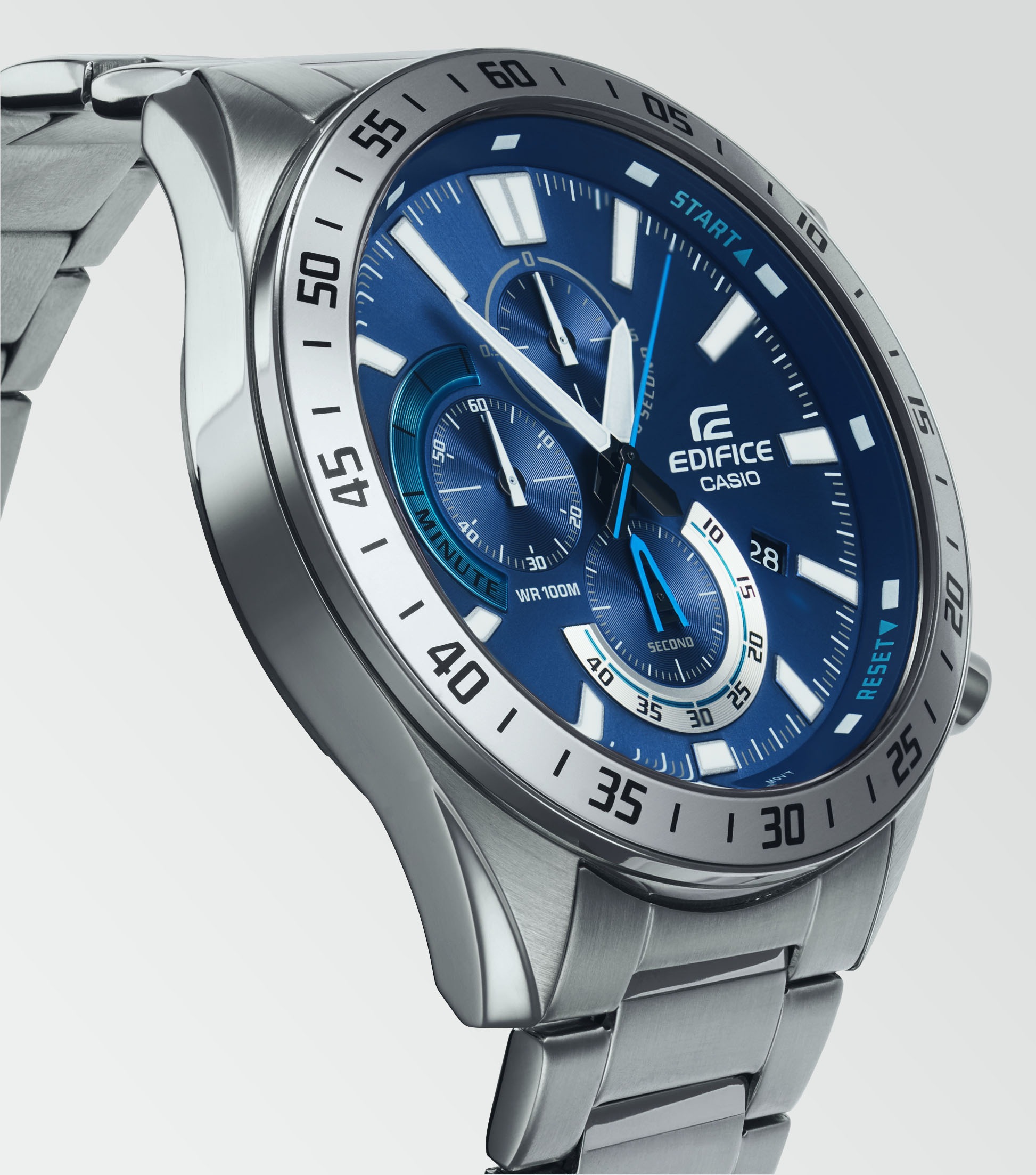 CASIO EDIFICE Chronograph, Quarzuhr,Armbanduhr,Herrenuhr, Edelstahlarmband, bis 10bar wasserdicht